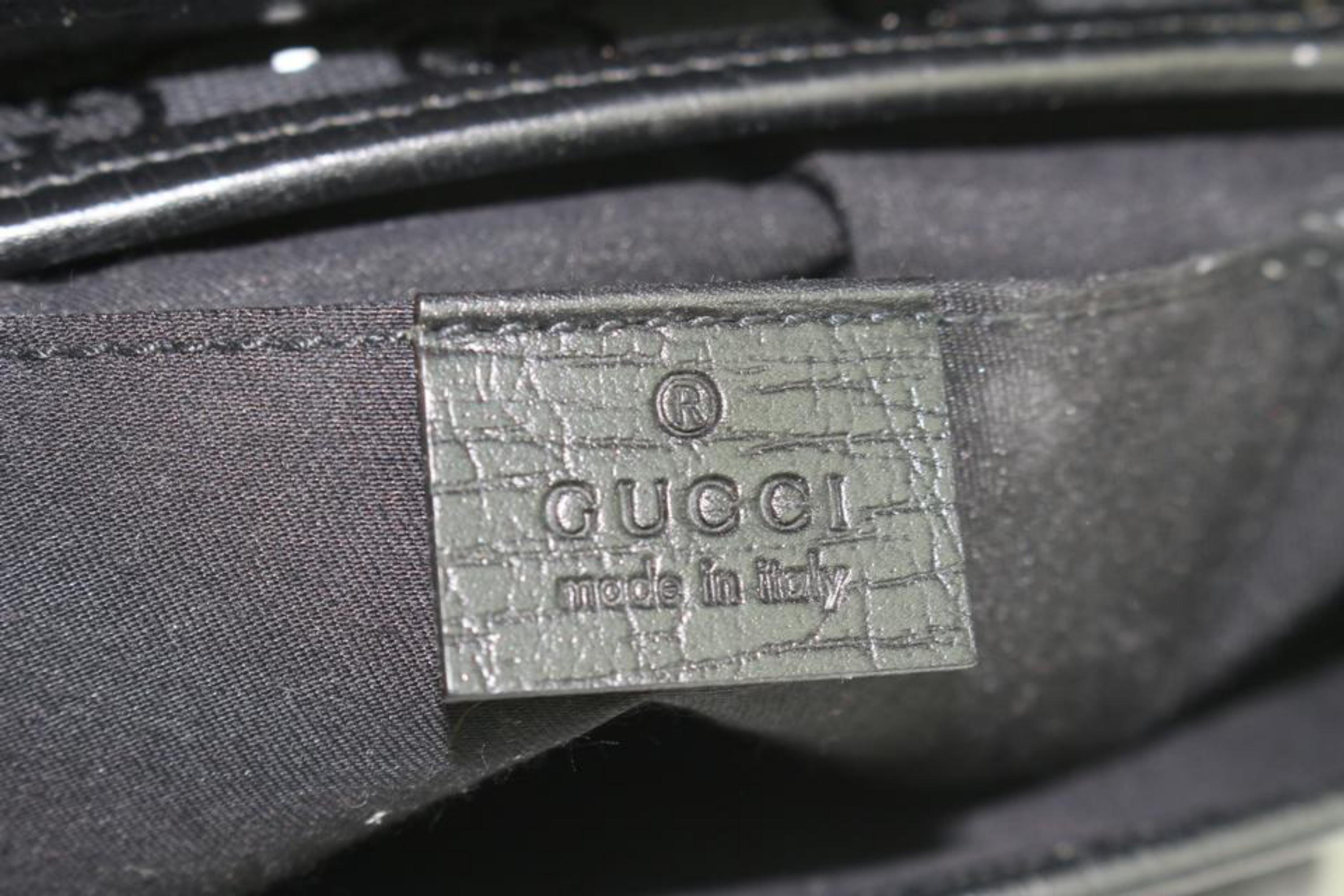 Gucci Monogram Bamboo Bullet 20gz1016 Black Leather Shoulder Bag For Sale 1