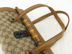 Gucci Monogram Bamboo Bullet 868091 Brown Canvas Satchel