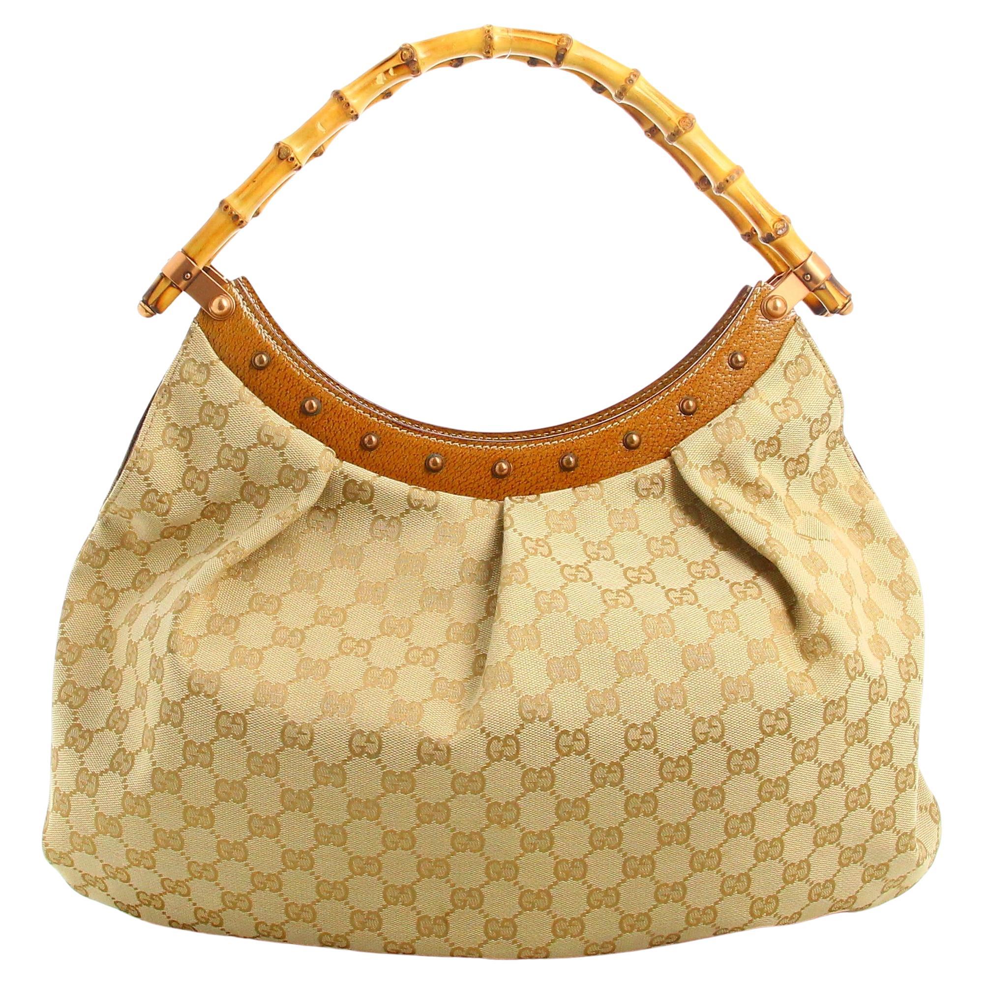 Gucci Monogram Beige Handbag  For Sale