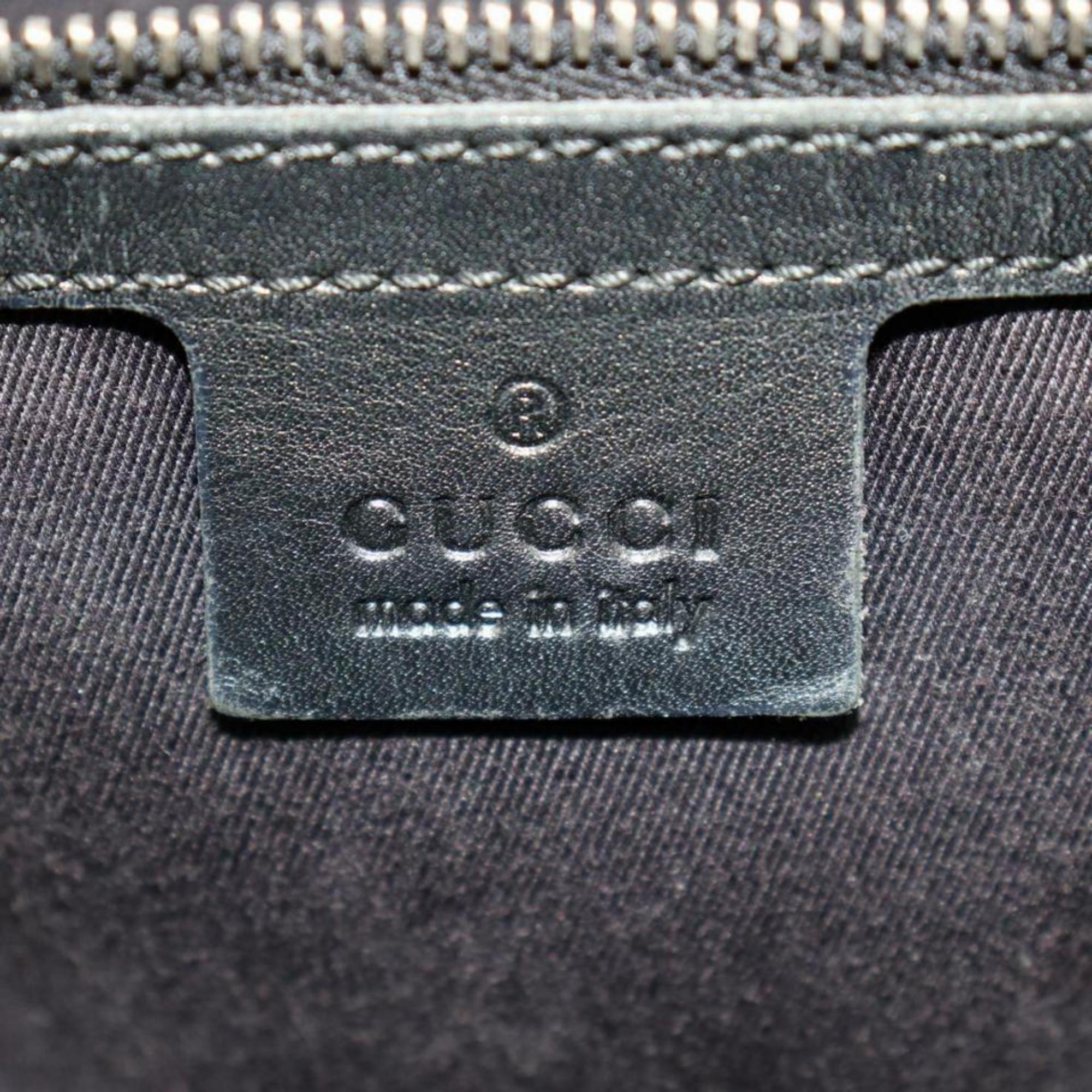 Women's Gucci Monogram Belt Buckle Shopper 870276 Black Canvas Tote For Sale