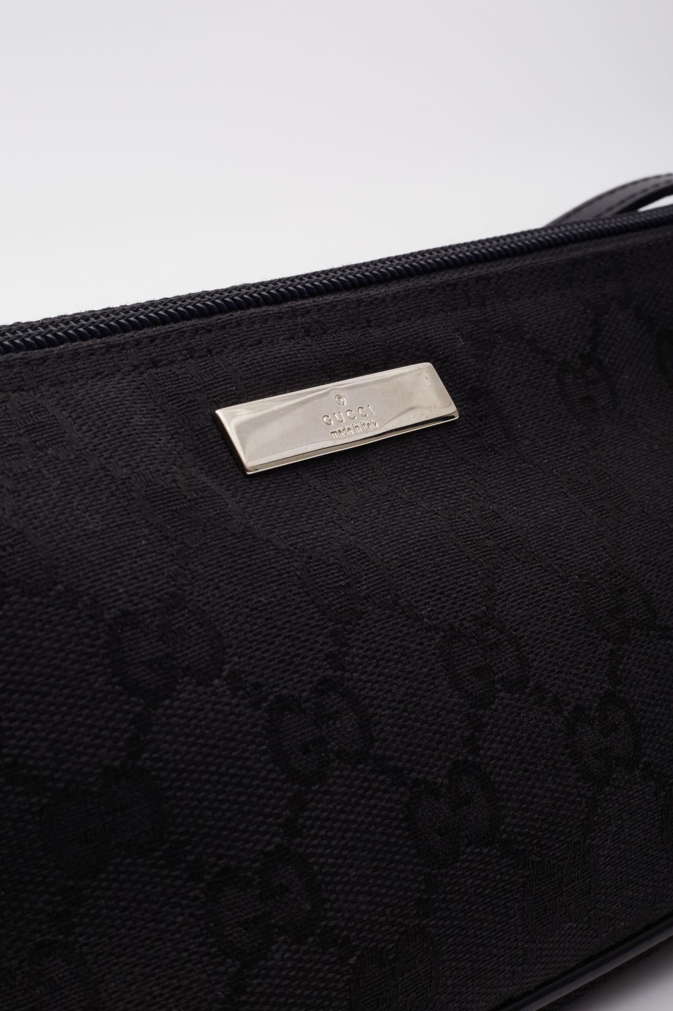 Gucci Monogram Black Boat Pochette Bag For Sale 6