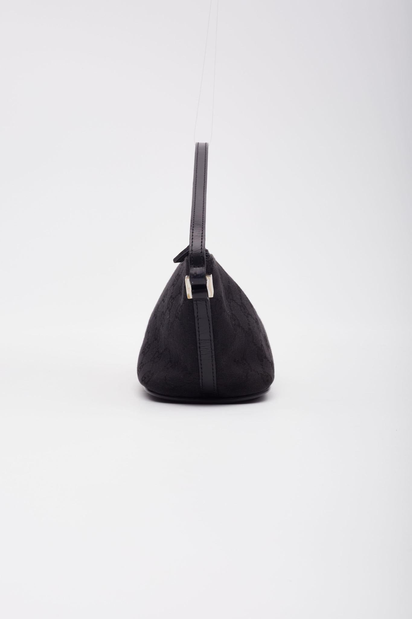 Women's Gucci Monogram Black Boat Pochette Bag For Sale