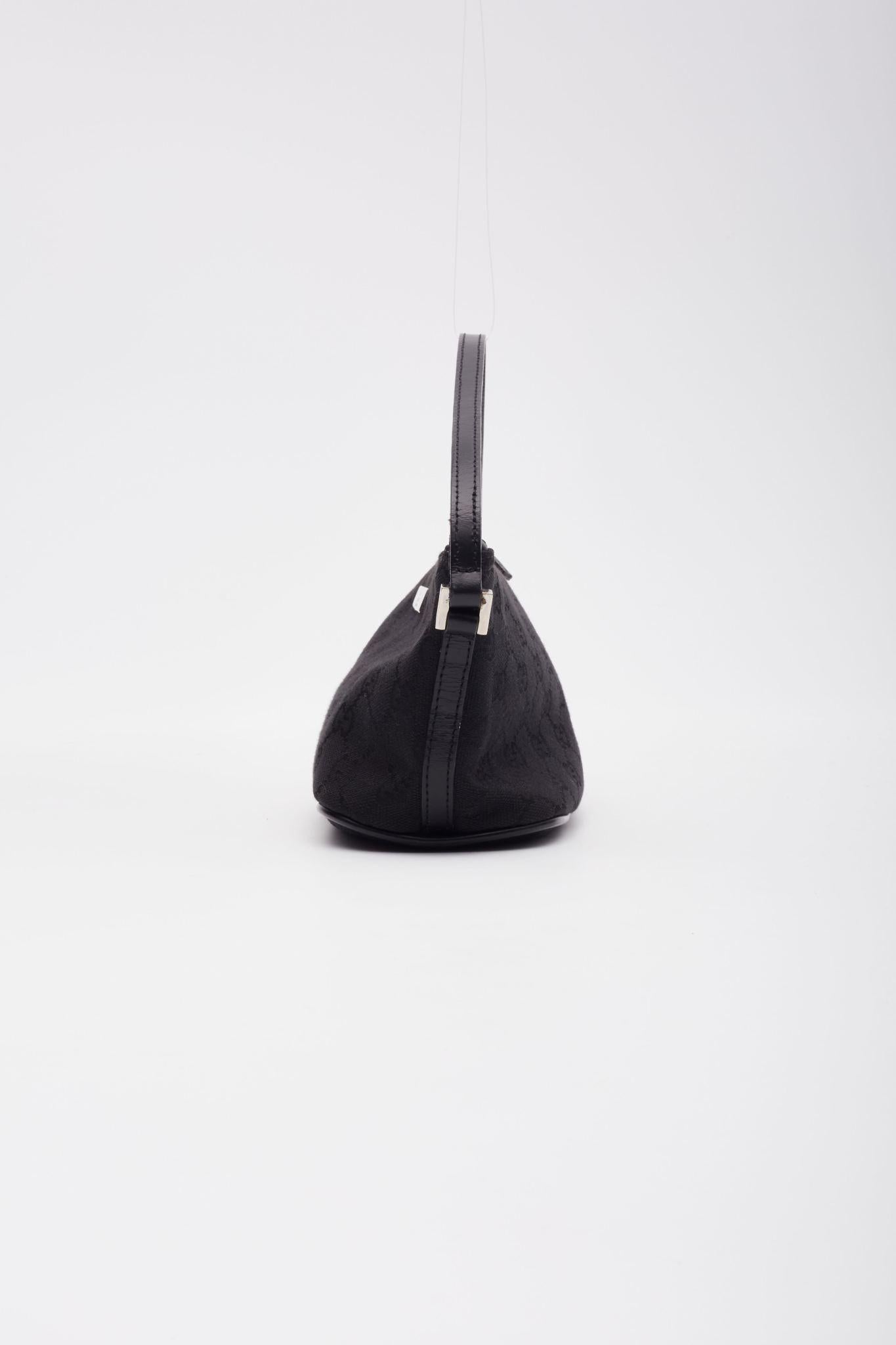 Gucci Monogram Black Boat Pochette Bag For Sale 2