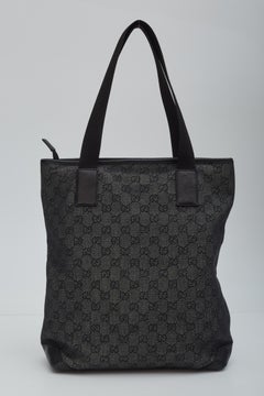 Gucci Monogram Black Canvas Tall Tote Bag (143423)
