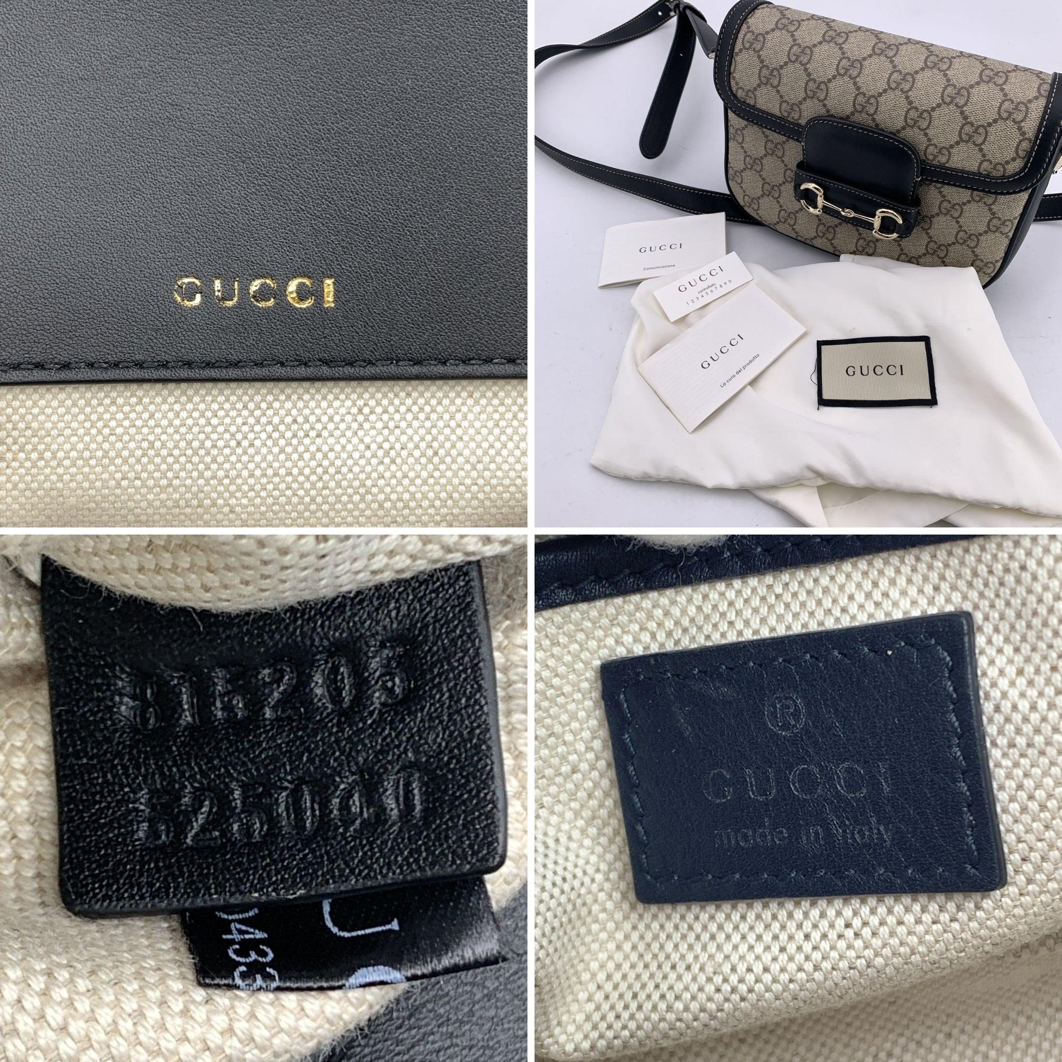 Gucci Monogram Black Small Horsebit 1955 Soft Shoulder Bag im Angebot 1