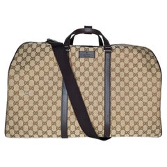 Gucci Monogram Boston Duffel Bag Dark Brown