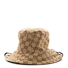 Gucci Monogram Brown Canvas Reversible Bucket Hat S