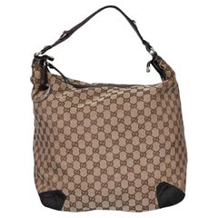 Gucci Monogram Canvas and Leather Hobo Bag