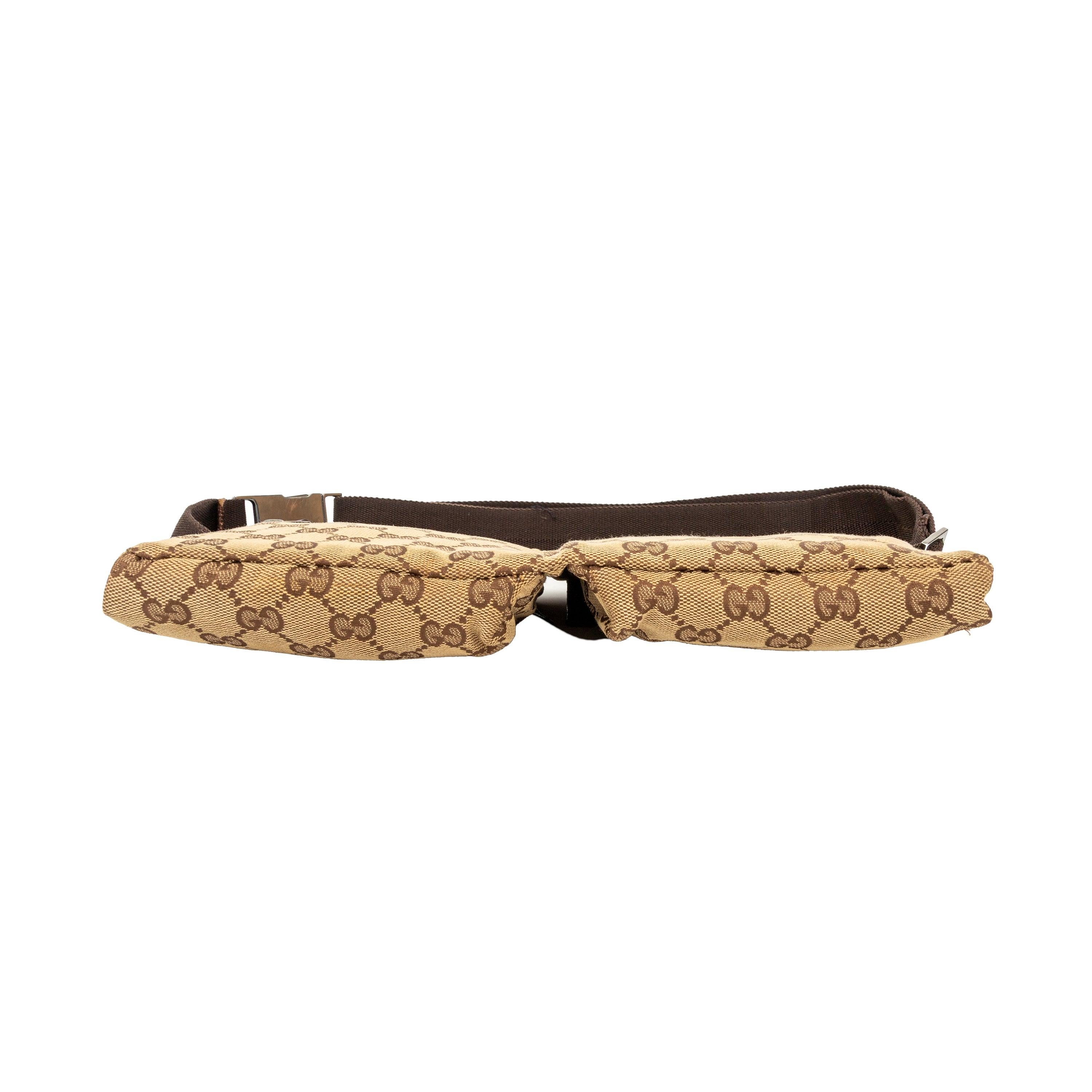 Brown Gucci Monogram Canvas Belt Bag - '00s For Sale