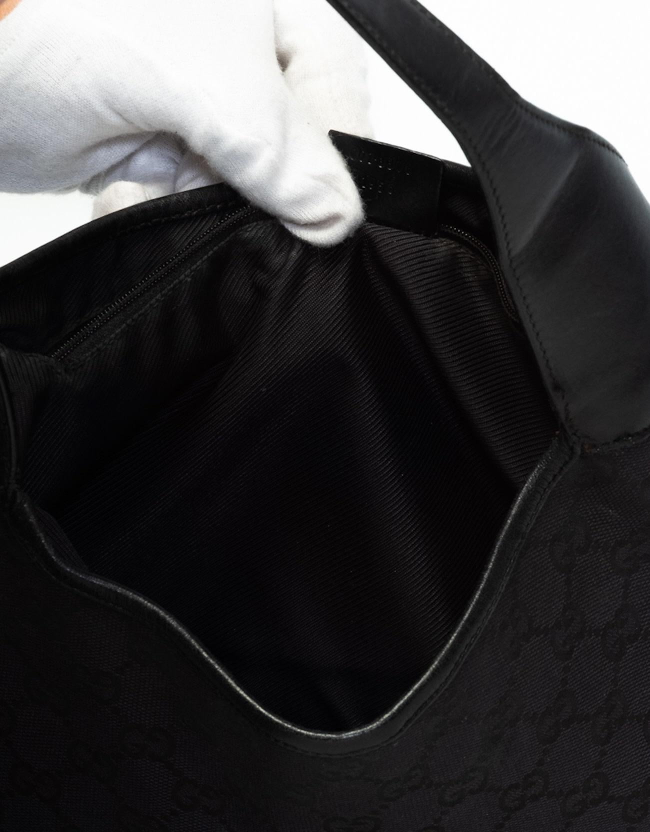 Gucci Monogram Canvas Black Jackie Hobo Bag 6