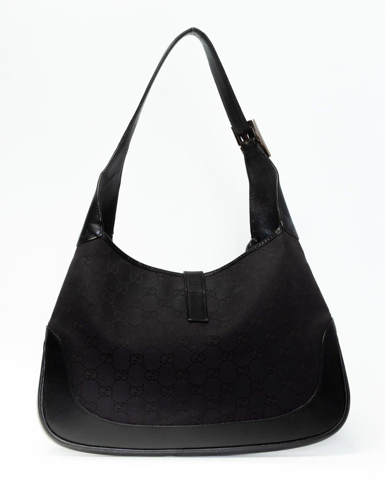 Gucci Monogram Canvas Black Jackie Hobo Bag 1