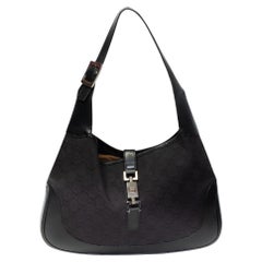 Gucci Monogram Canvas Black Jackie Hobo Bag