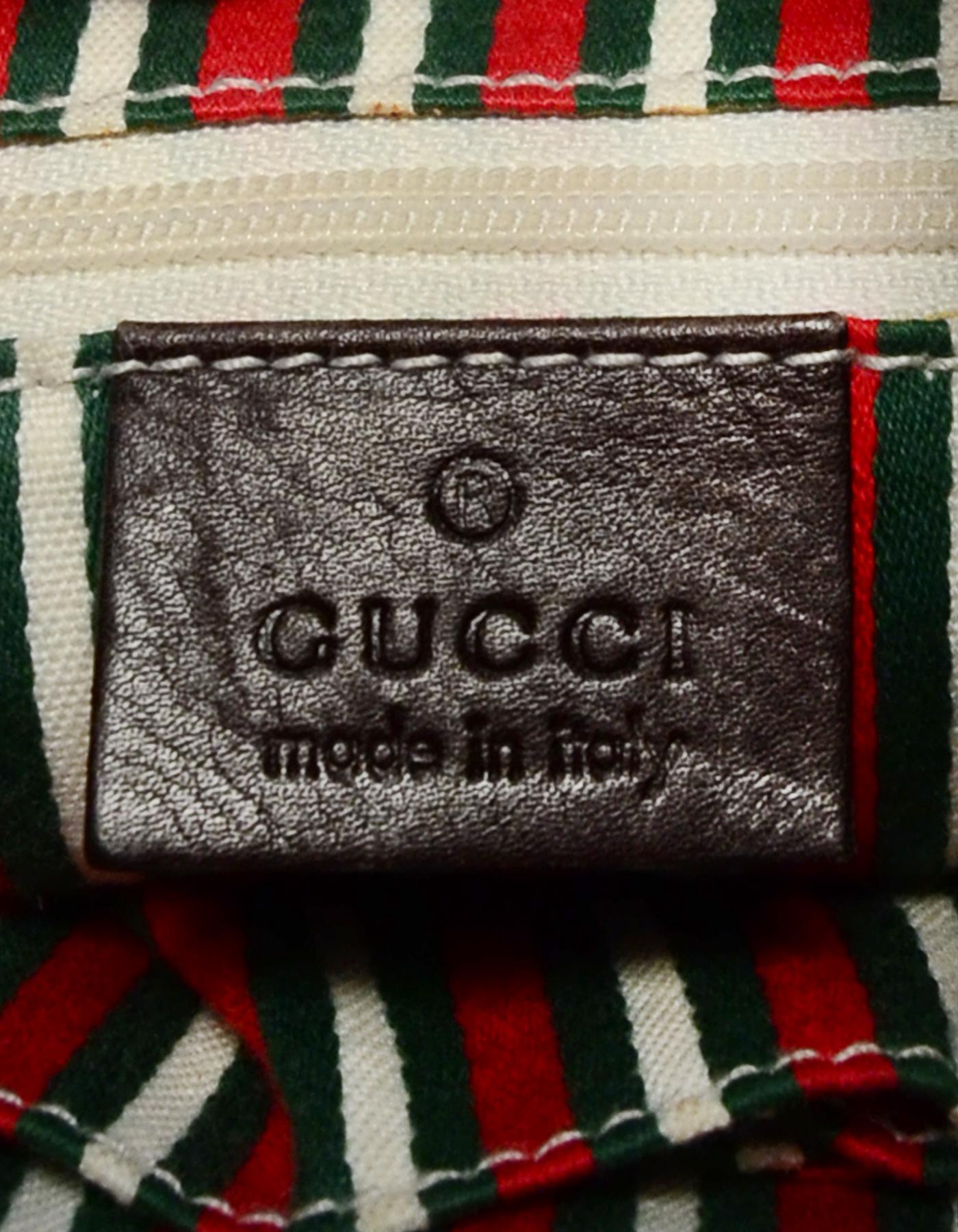 Gucci Monogram Canvas Britt Hobo Bag w/ Leather Trim 5