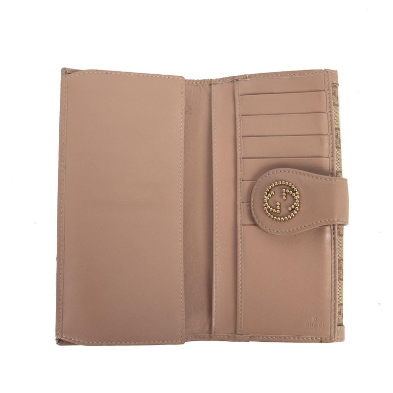 Gucci Monogram Canvas Dusty Pink Wallet For Sale at 1stdibs