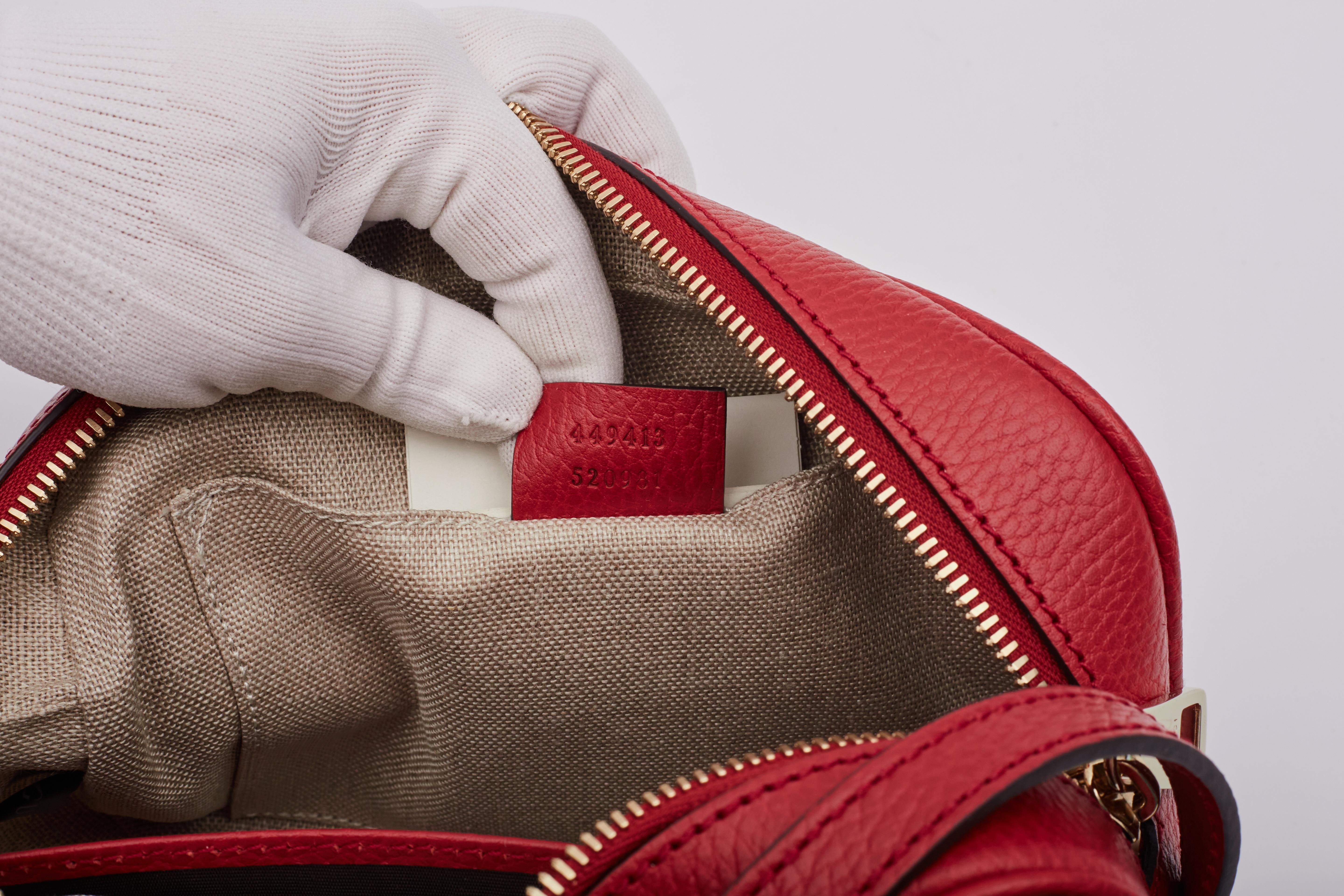 Gucci Monogram Canvas Ebony/rosso Bree Messenger Bag Mini For Sale 5