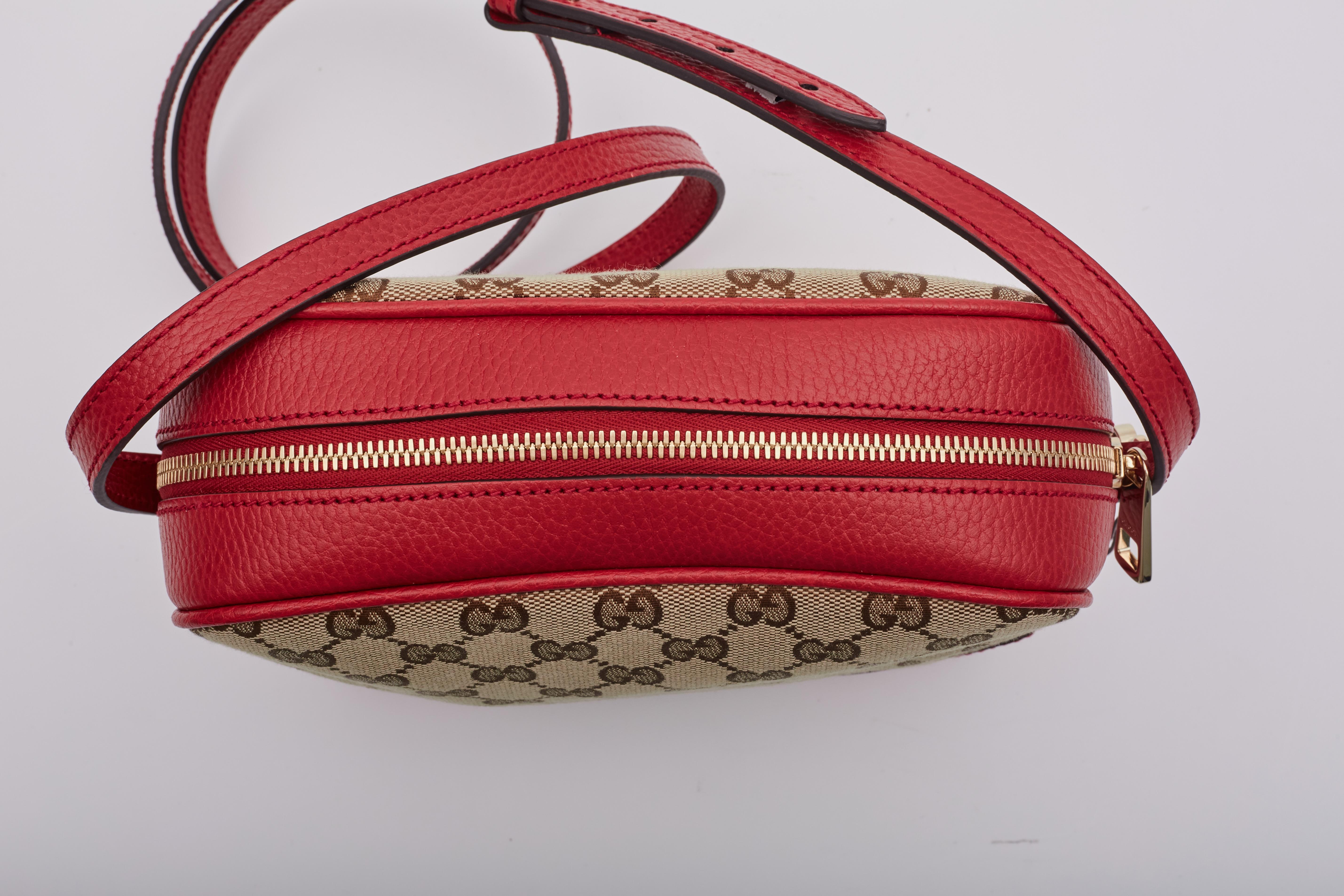Gucci Monogram Canvas Ebony/rosso Bree Messenger Bag Mini For Sale 6