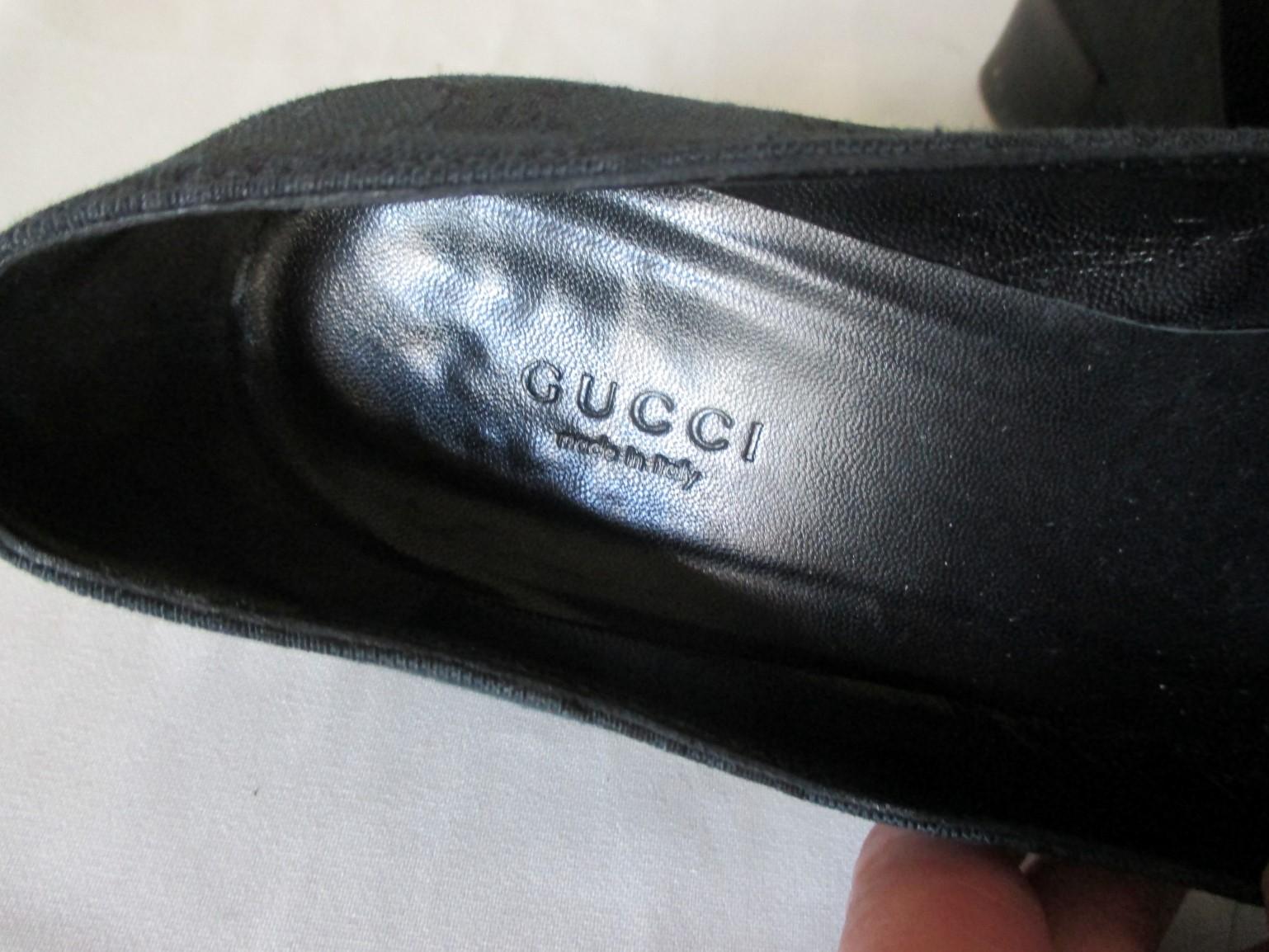 GUCCI monogram canvas horsebit GG shoes In Good Condition In Amsterdam, NL