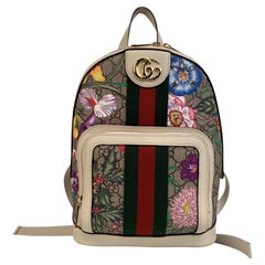 Gucci Monogram Canvas Ophidia GG Flora Small Backpack Bag