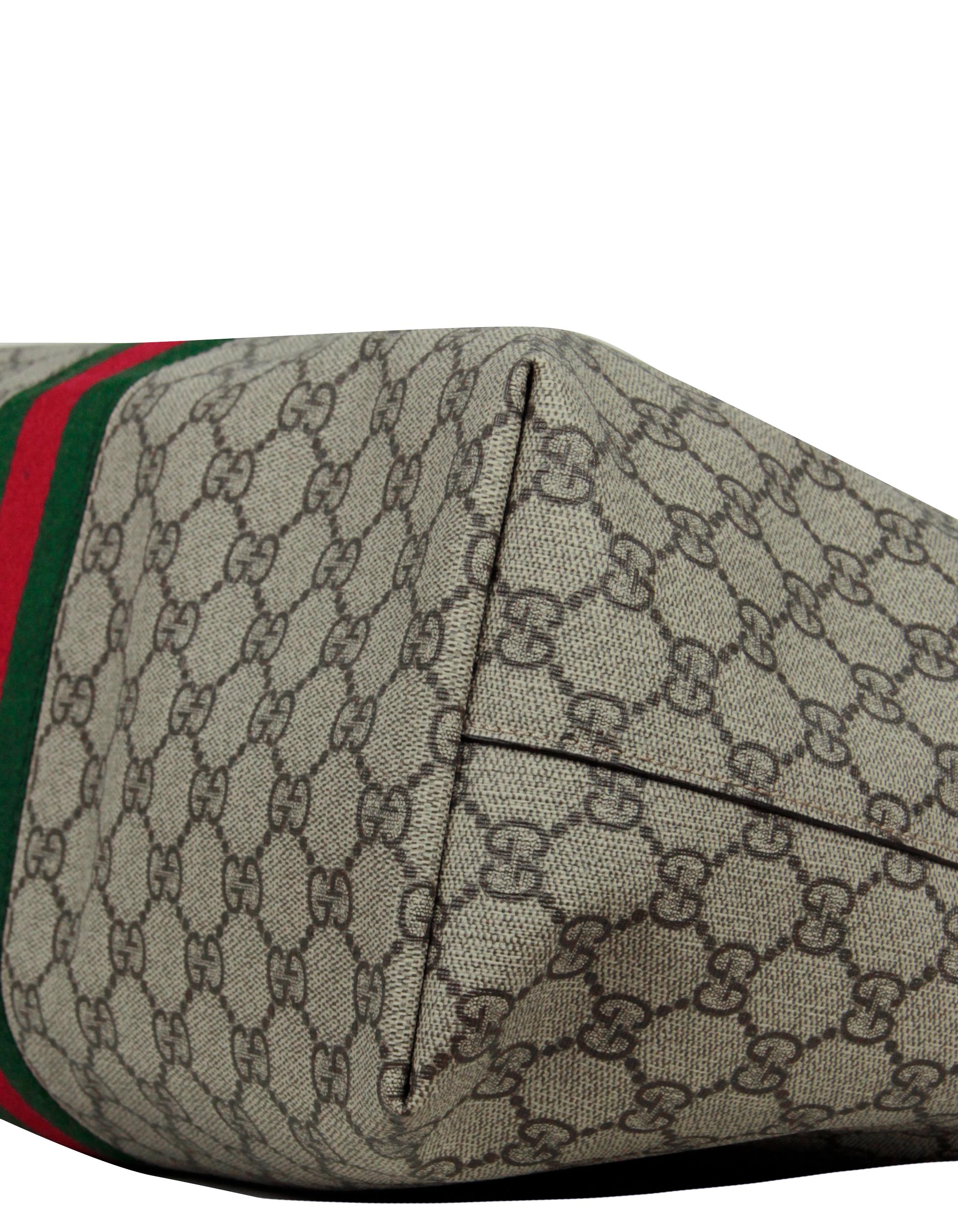 Gucci Monogram Canvas Supreme Ophidia GG Medium Tote Bag In Excellent Condition In New York, NY