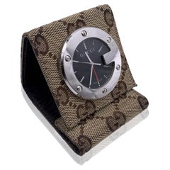 Gucci Monogram Canvas Travel Table Alarm Pocket Watch Mod 200