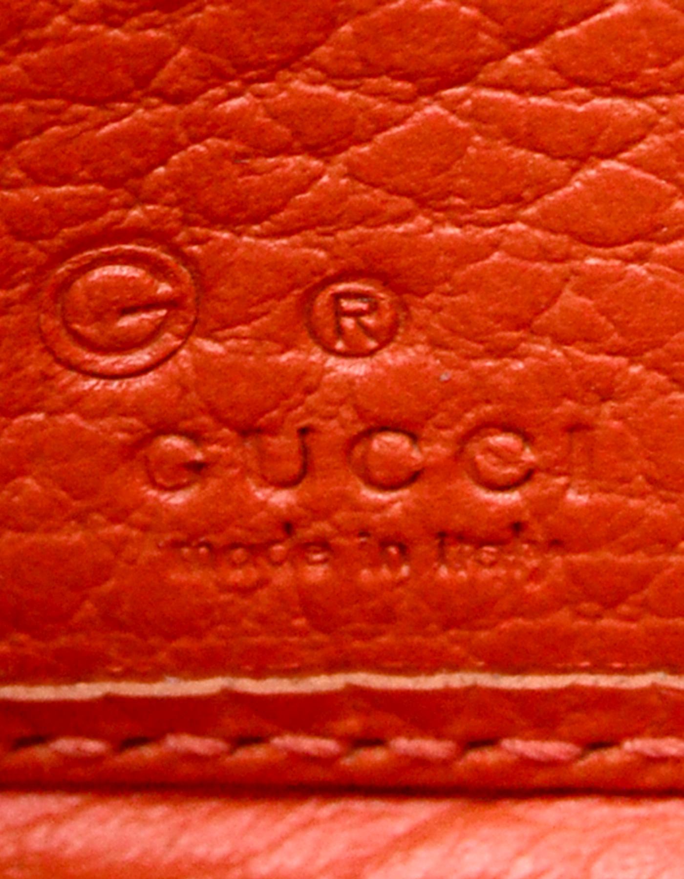Gucci Monogram Canvas Zip Around Wallet w/ Orange Leather Trim 1