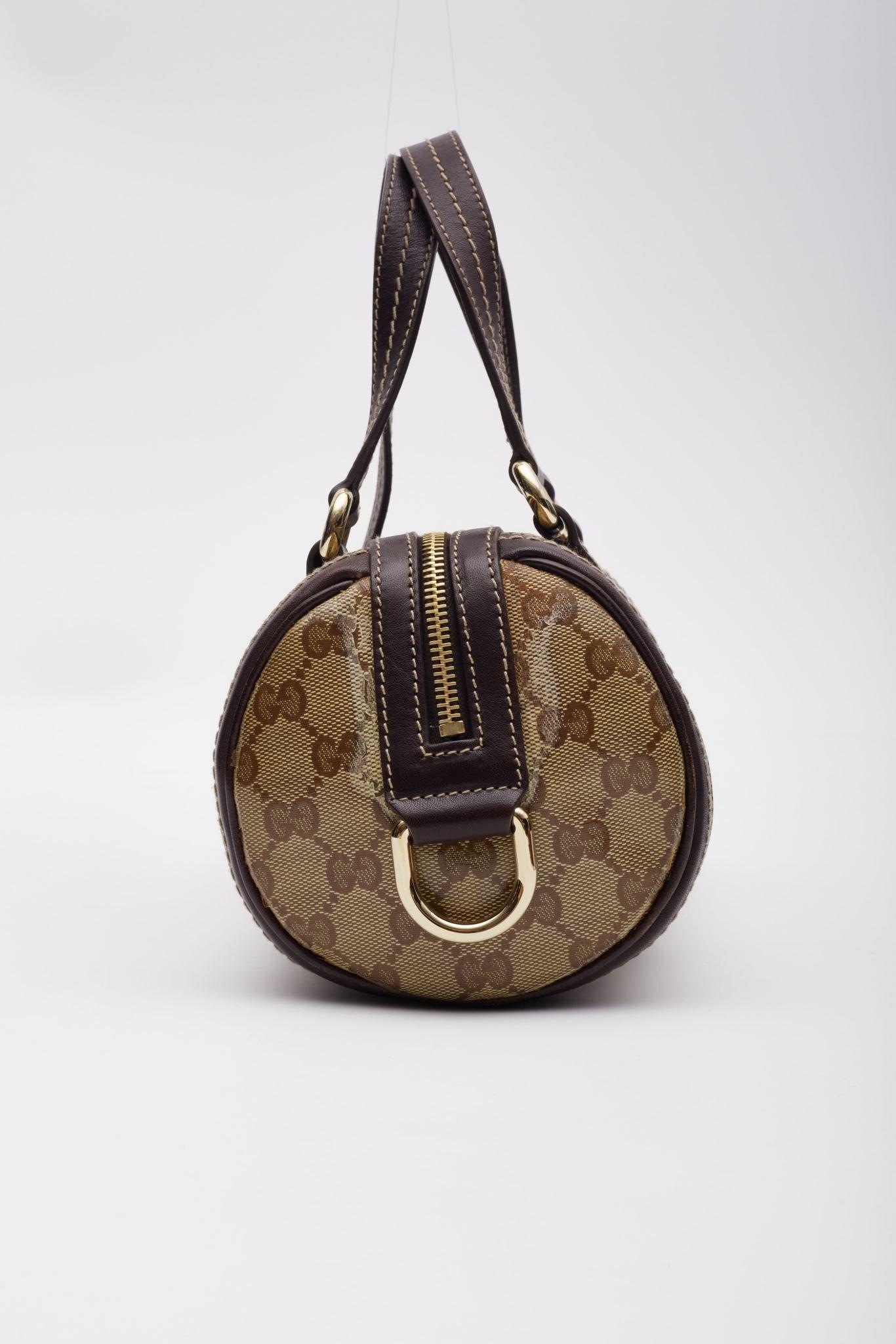 Gucci Monogram Crystal Duchessa Boston Bag Brown Small 1