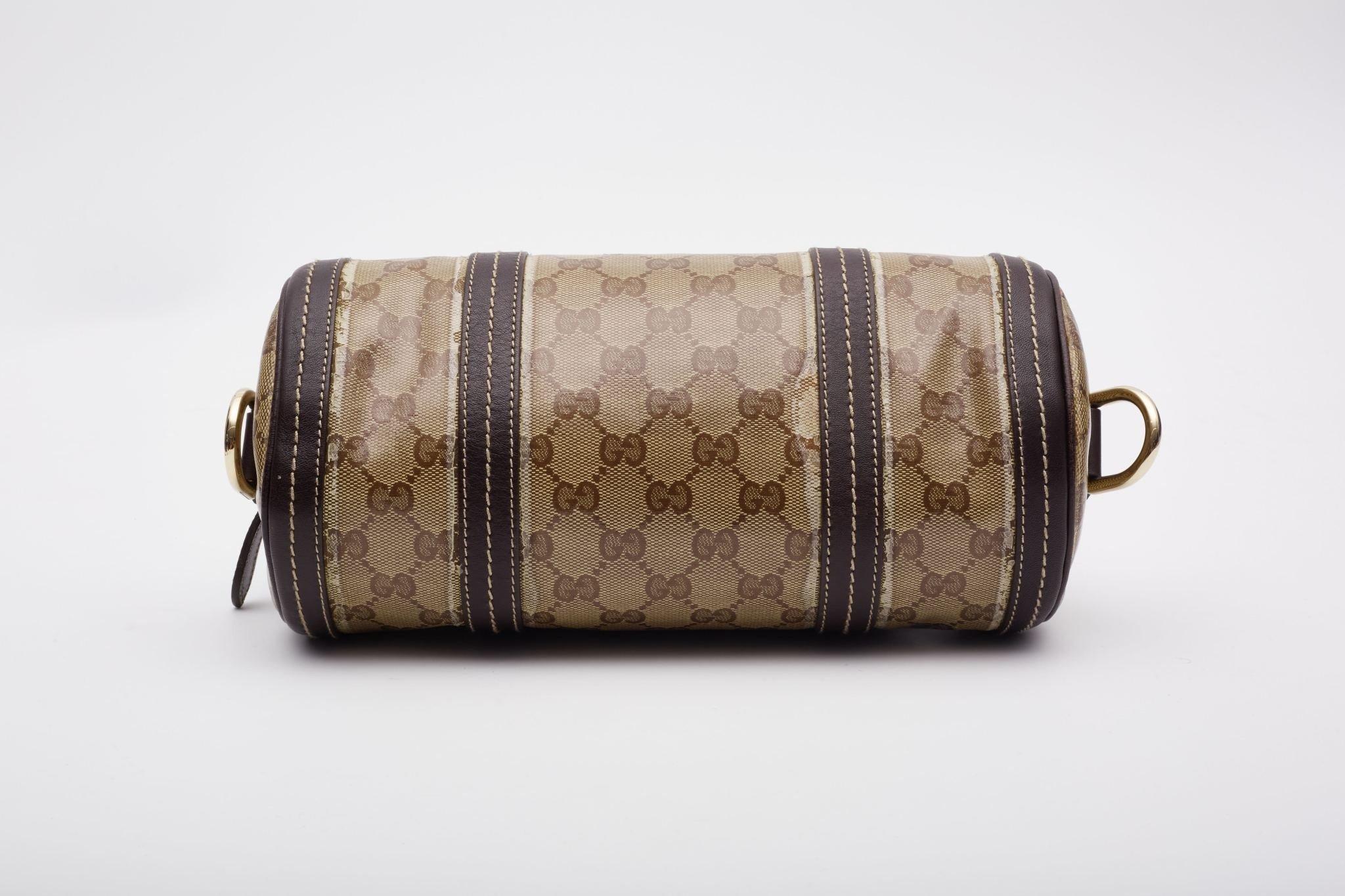 Gucci Monogram Crystal Duchessa Boston Bag Brown Small 2