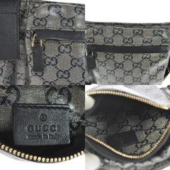 Gucci Monogram Crystal Gg Fanny Pack Belt 868029 Grey Canvas Cross Body Bag