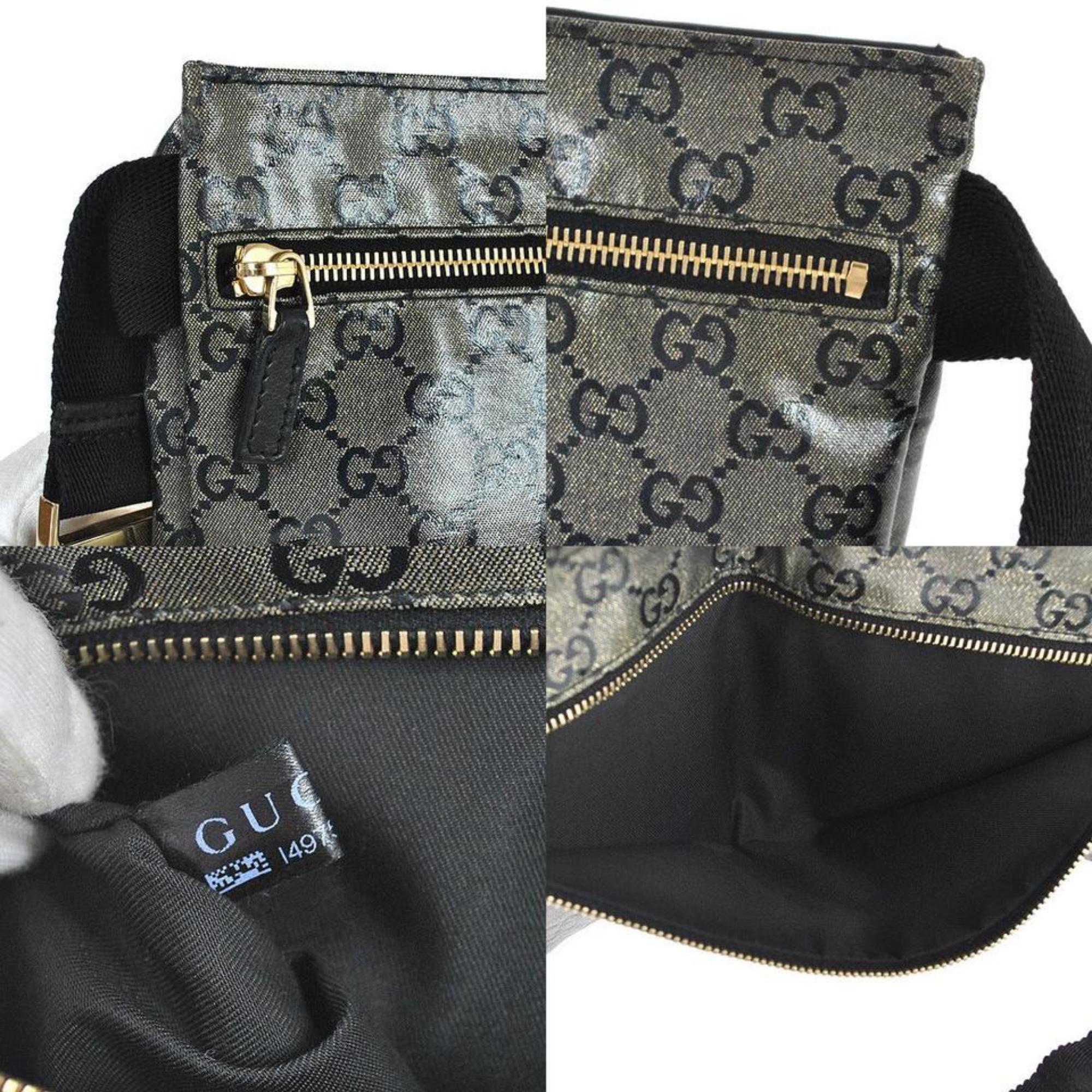Gucci Monogram Crystal Gg Fanny Pack Belt 868029 Grey Canvas Cross Body Bag For Sale 1