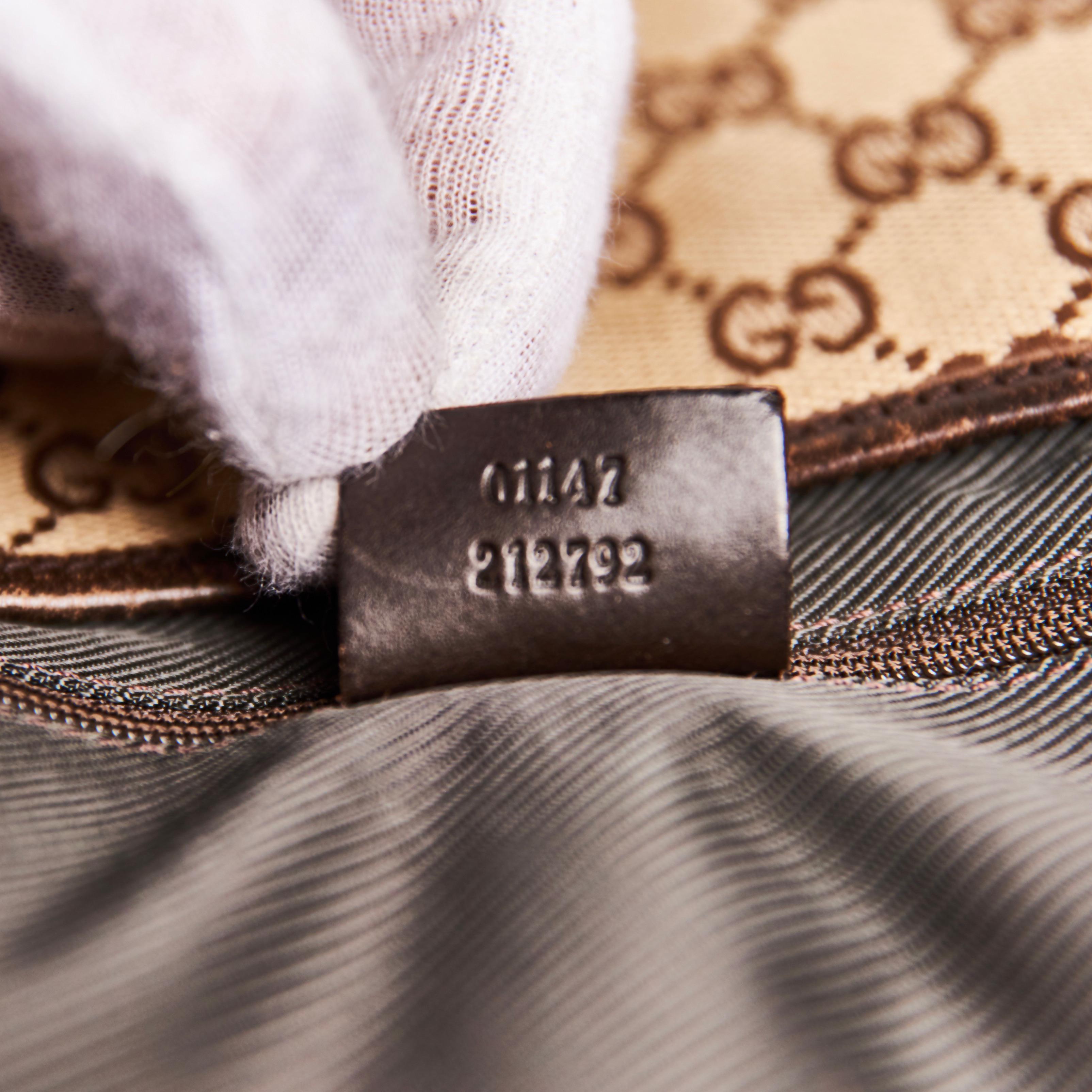 Gucci Monogram Dark Brown Web Small Jackie O Hobo (01147) 1