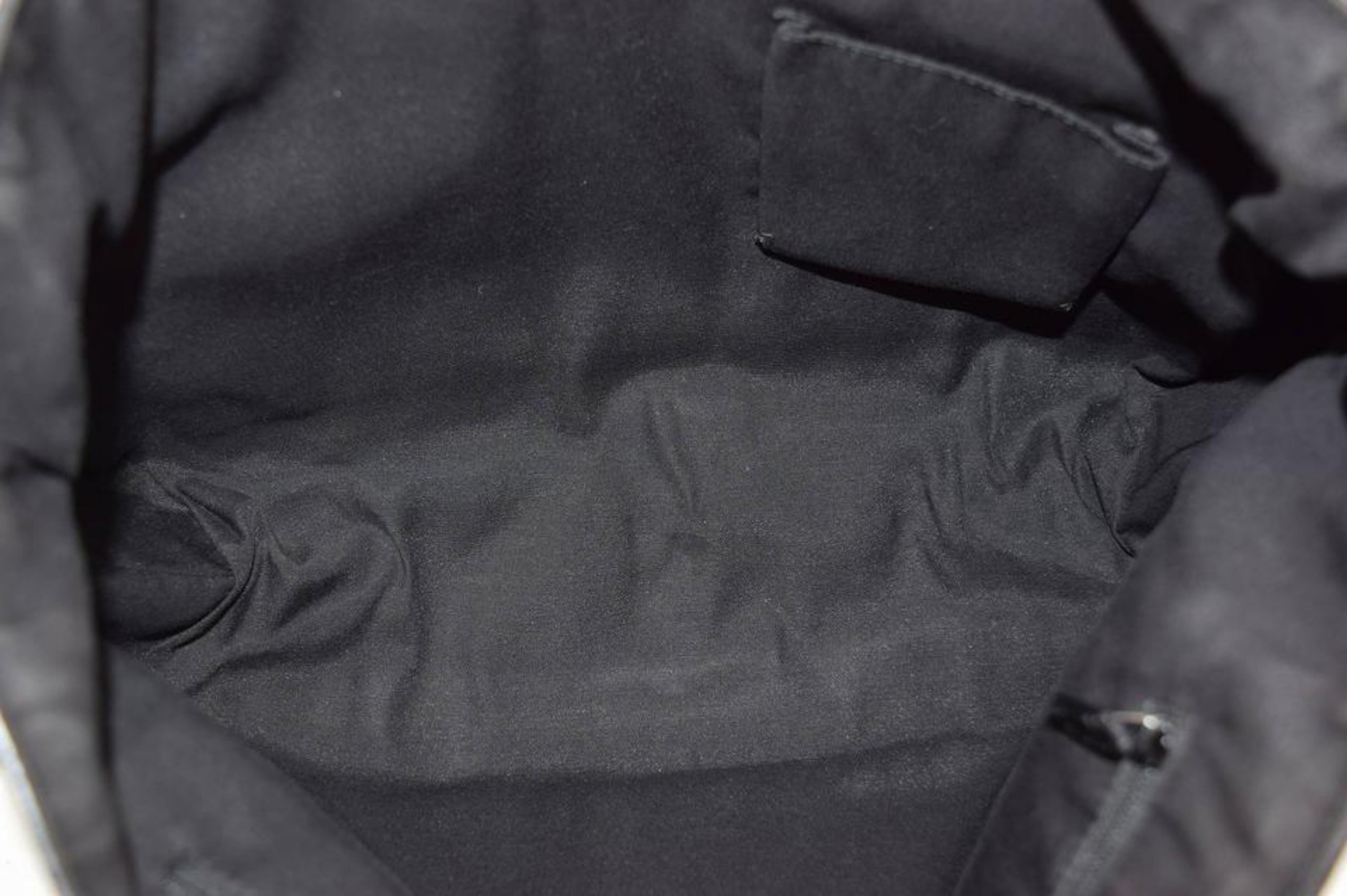 Women's Gucci Monogram Double Pocket Tote 867318 Black Coated Canvas Shoulder Bag For Sale