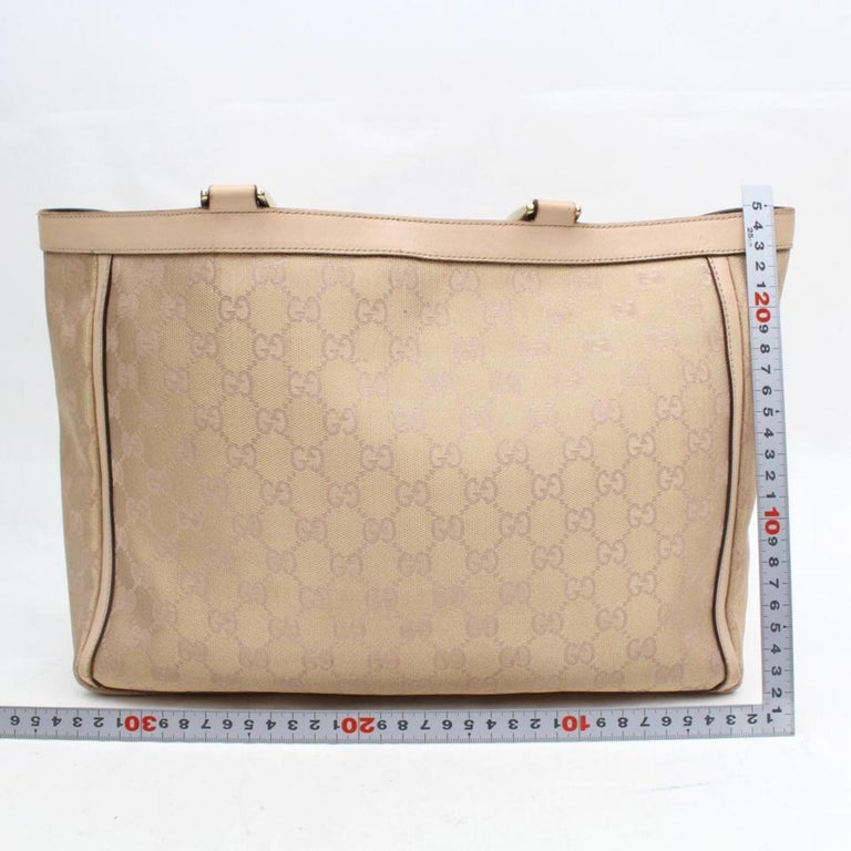 Gucci Monogram Double Pocket Tote 869176 Pink Canvas Shoulder Bag For