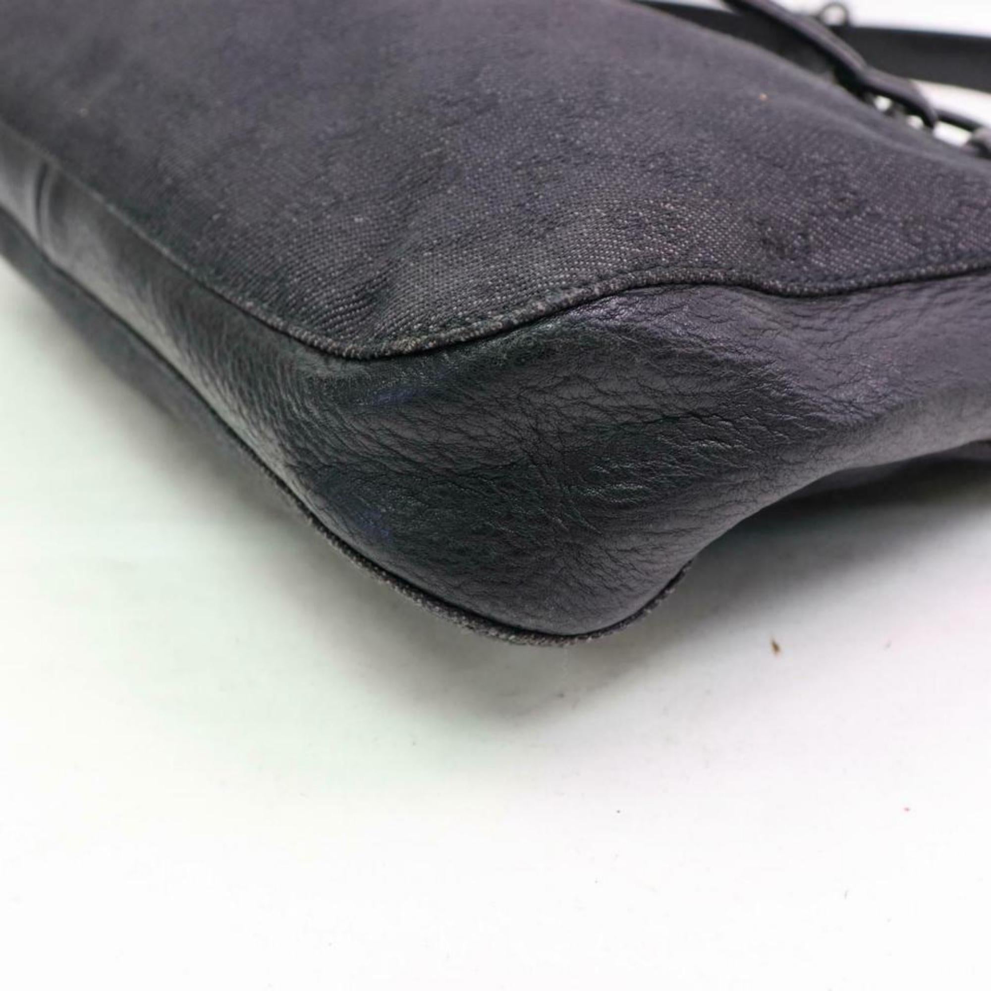 Gucci Monogram Drawstring Horesbit Hobo 870261 Black Canvas Shoulder Bag For Sale 5
