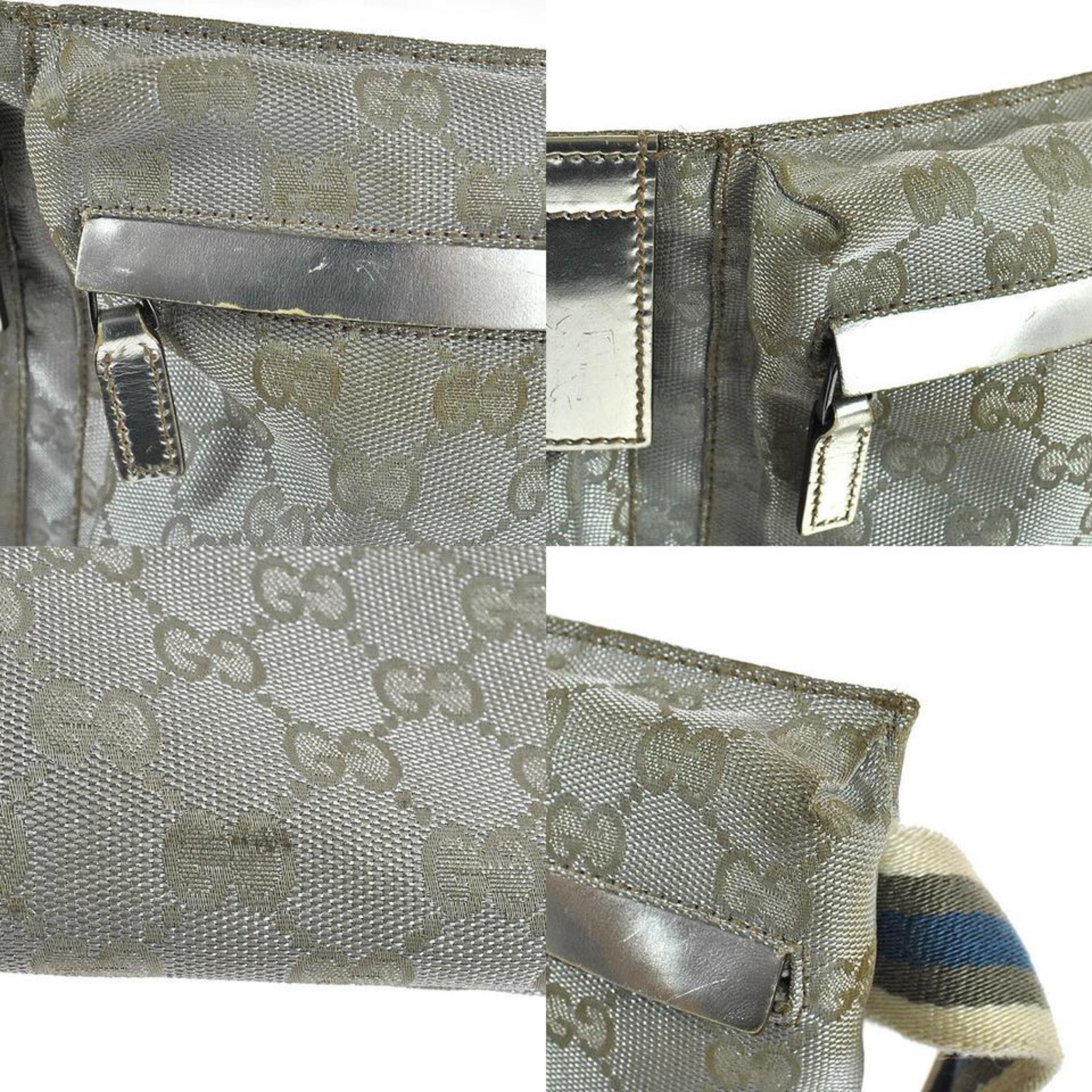 Gucci Monogram Fanny Pack Waist Pouch 868030 Silver Canvas Cross Body Bag For Sale 3