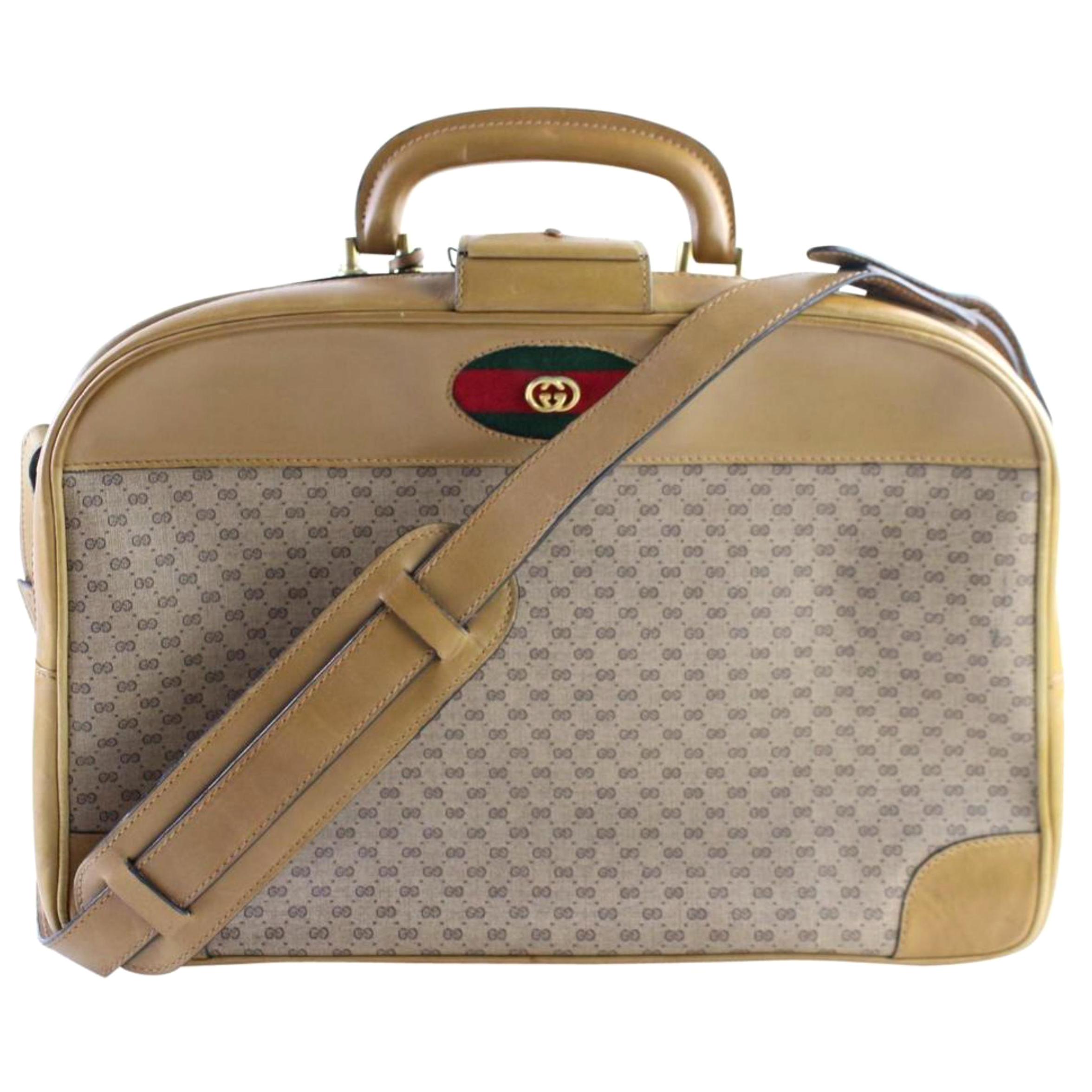 Gucci Monogram Gg 2way Web Luggage 15gr0323 Coated Canvas Weekend/Travel Bag For Sale