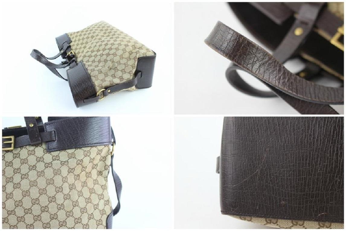 Gucci - Sac fourre-tout en toile marron avec boucle de ceinture et monogramme Gg 229081 Pour femmes en vente