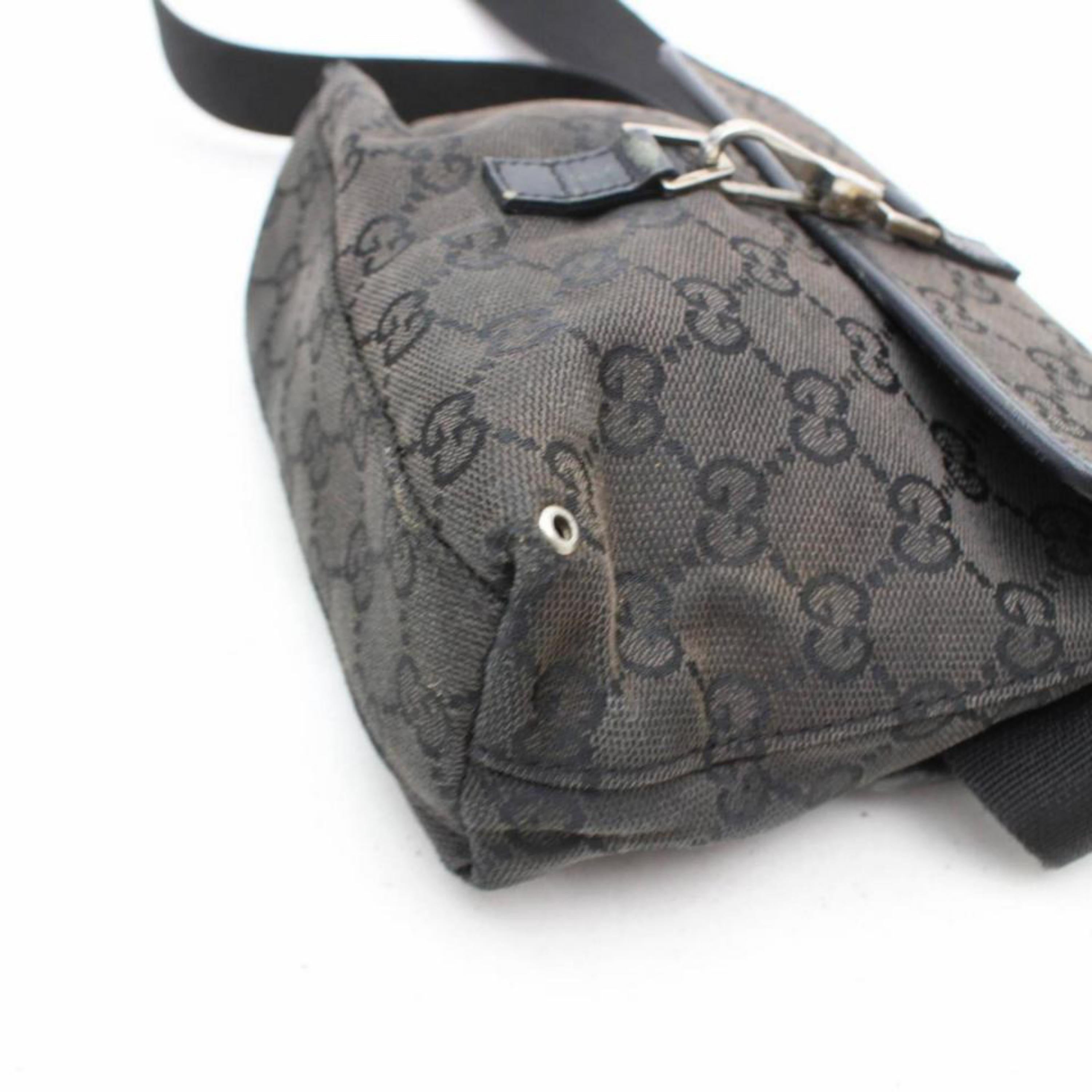 Gucci Monogram Gg Belt Fanny Pack Waist Pouch 869344 Black Canvas Shoulder Bag For Sale 8
