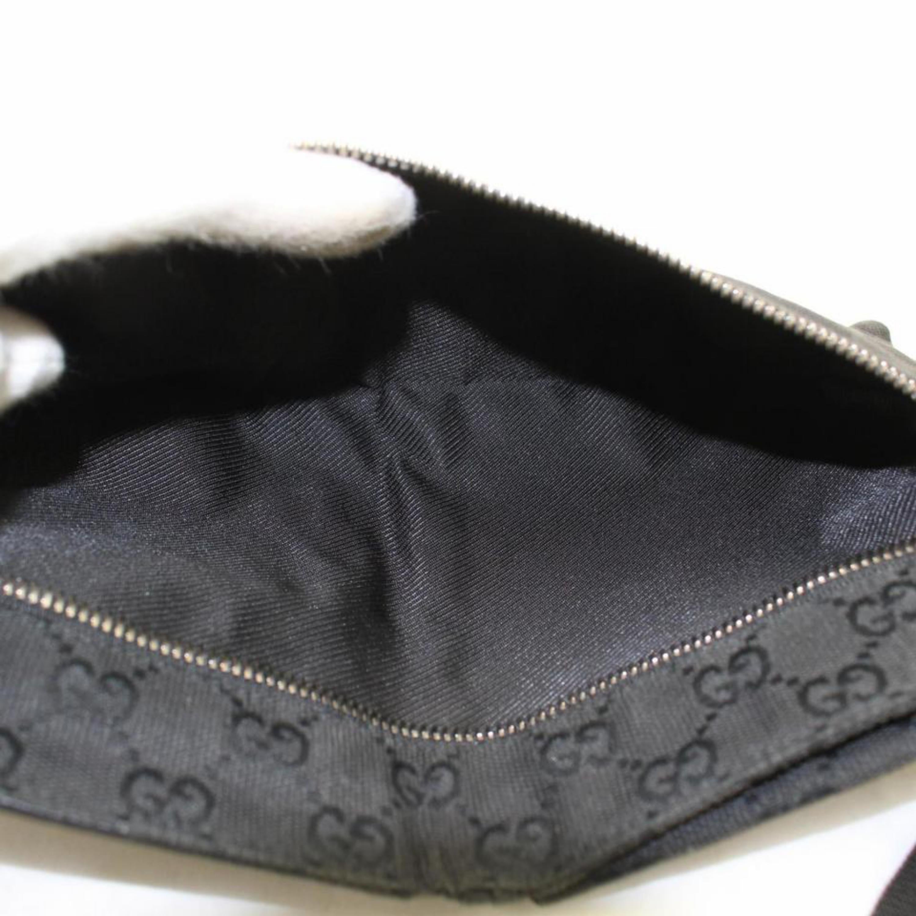 Gucci Monogram Gg Belt Fanny Pack Waist Pouch 869604 Black Canvas Cross Body Bag For Sale 7