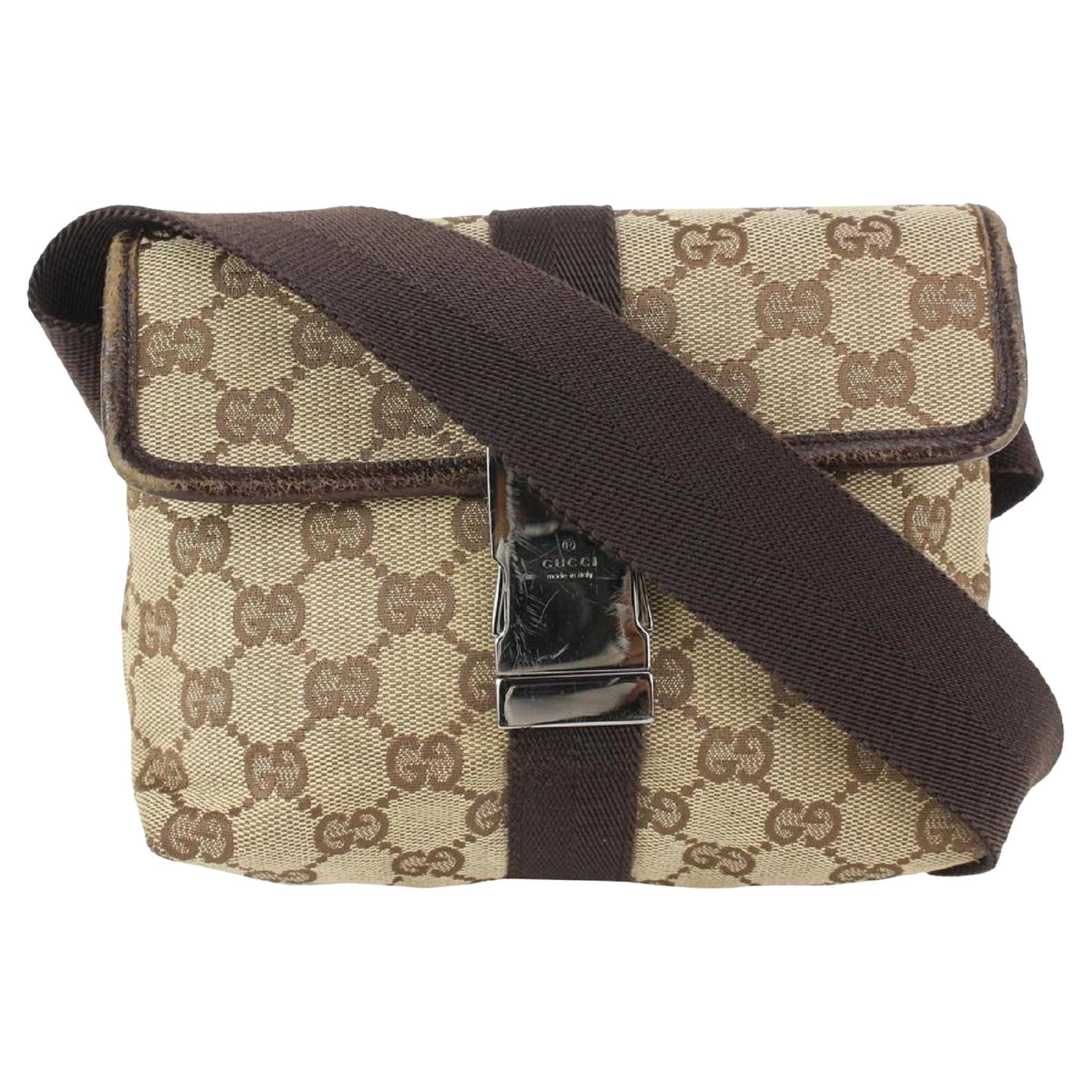 Gucci Monogram GG Belt Pouch Fanny Pack Waist Bag 913gk20 For Sale