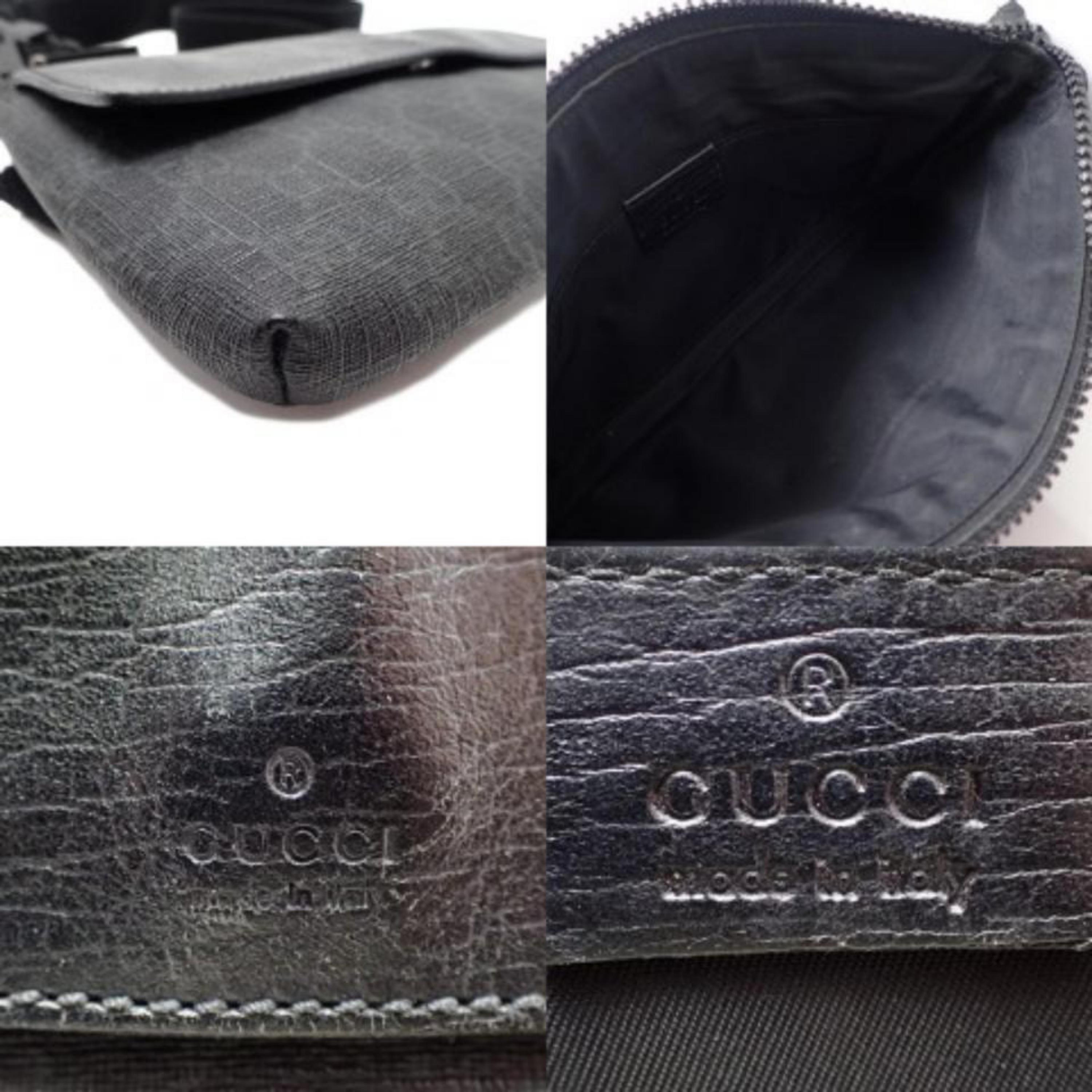 Women's Gucci Monogram Gg Belt Waist Pouch 228338 Black Supreme Canvas Cross Body Bag For Sale