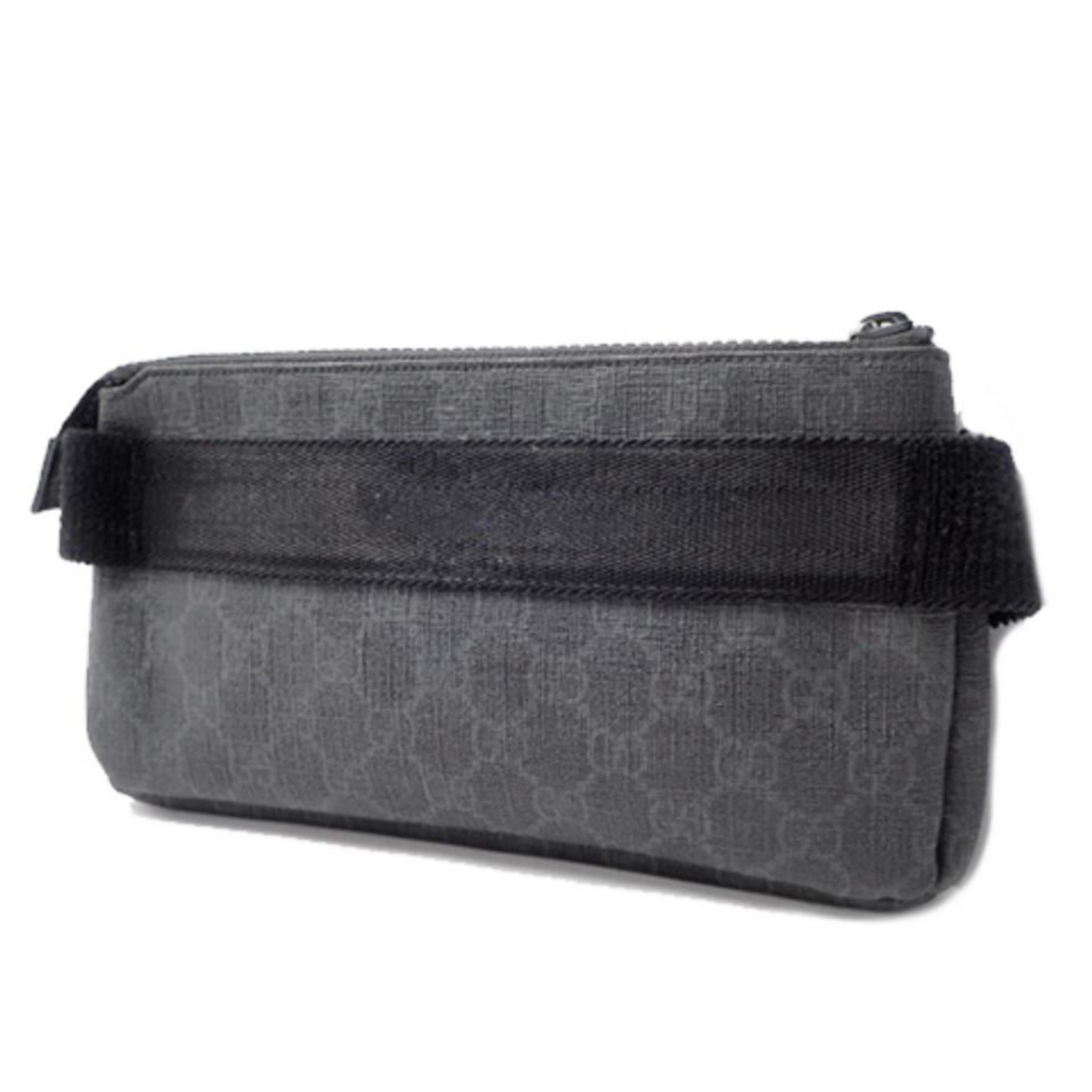 Gucci Monogram Gg Belt Waist Pouch 228338 Black Supreme Canvas Cross Body Bag For Sale 2