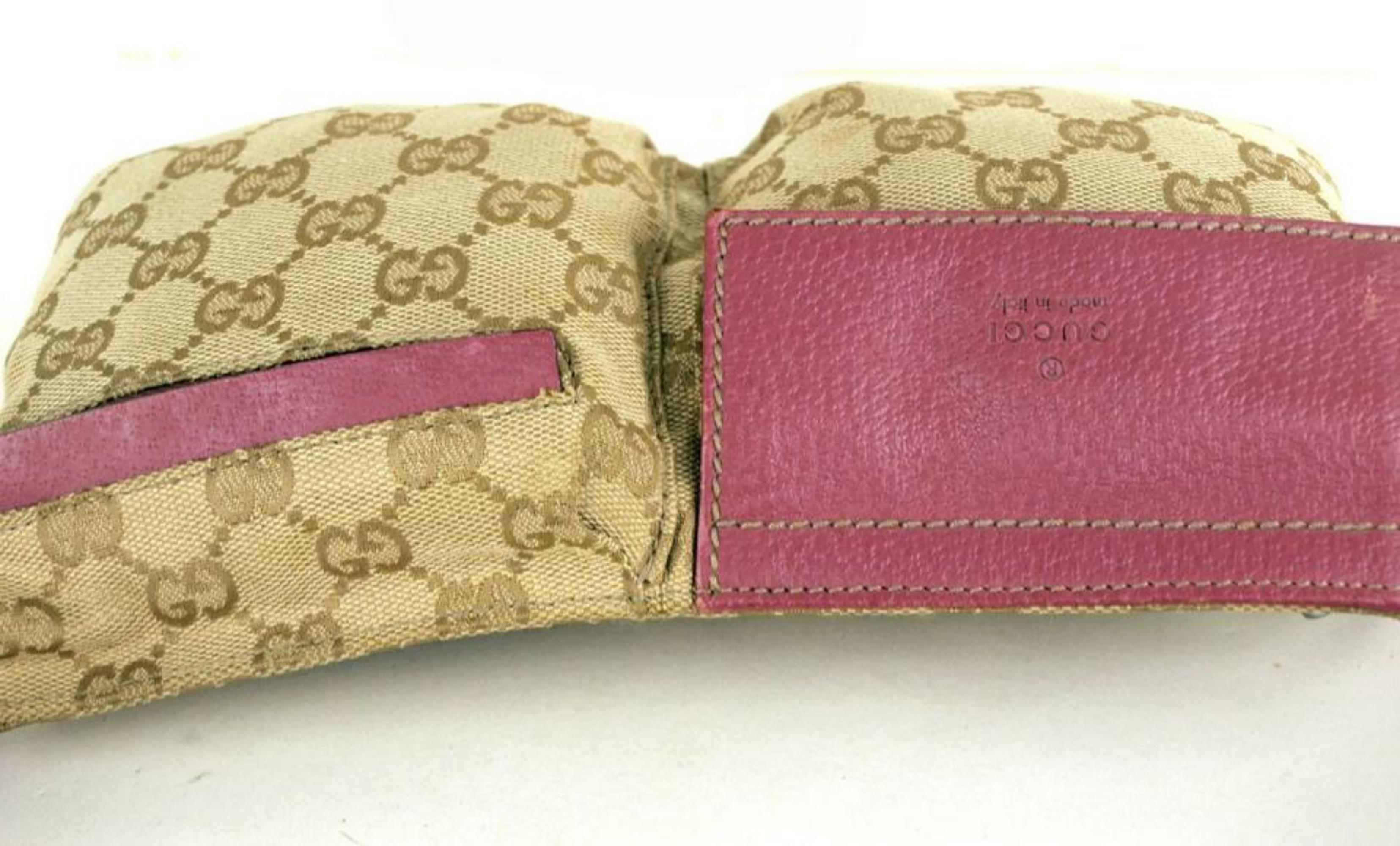 Gucci Monogram Gg Belt Waist Pouch 866876 Beige Canvas Cross Body Bag For Sale 2