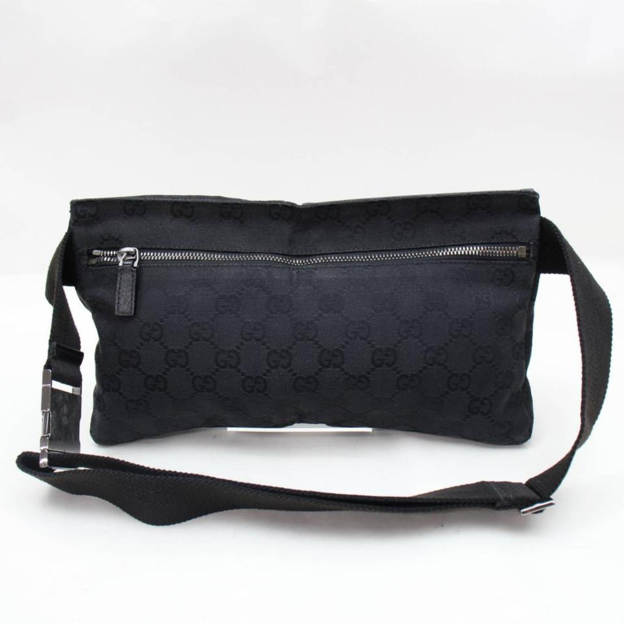 Gucci Monogram Gg Bum Pouch Waist Pack 867271 Black Coated Canvas Cross Body Bag For Sale 2