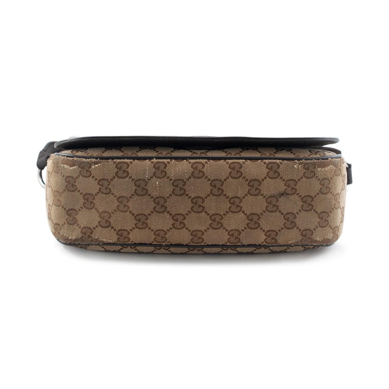 Gucci Monogram GG Canvas 807401990 Brown and Beige Flap Cross Body 