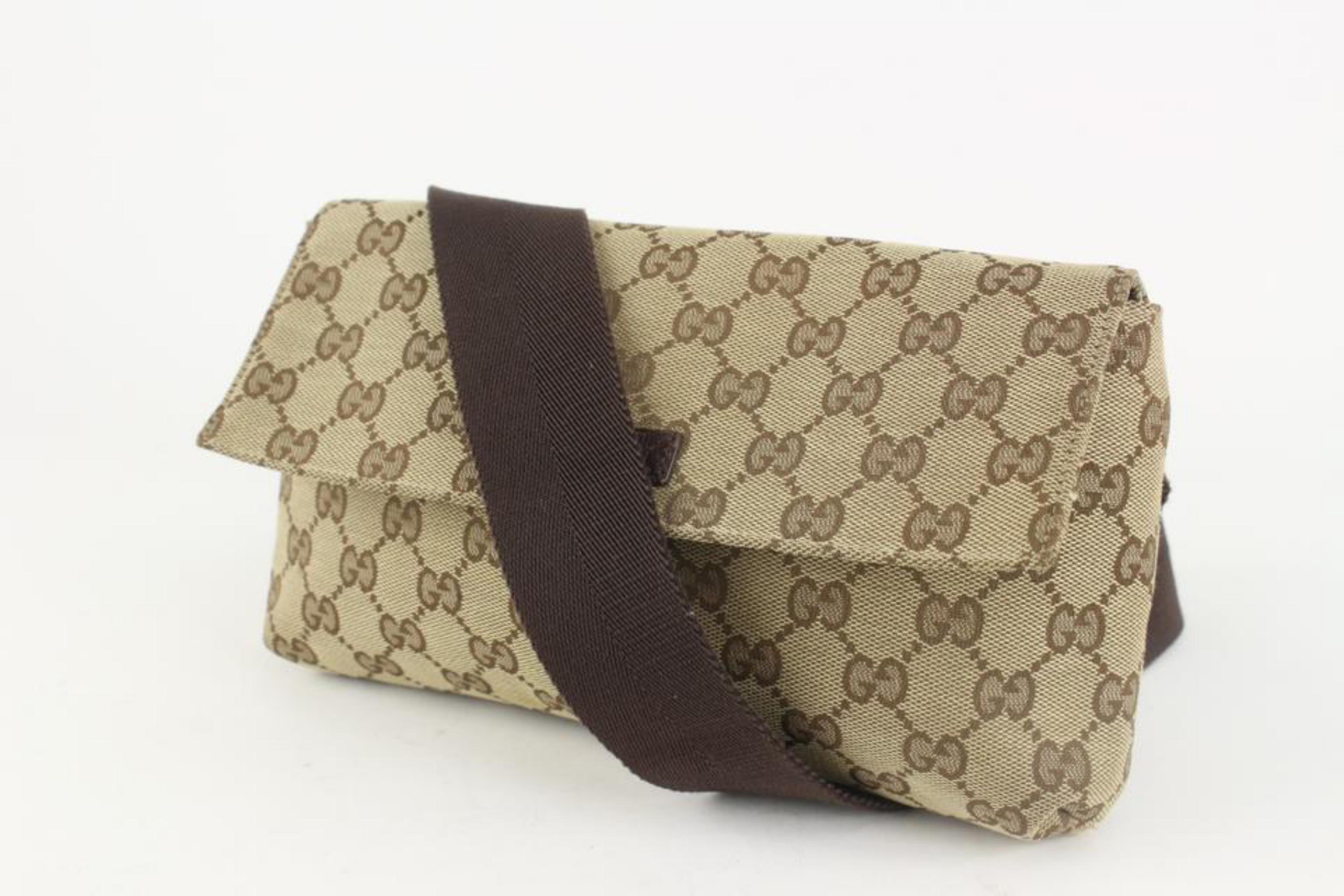 Gucci Monogram GG Flap Belt Bag Fanny Pack Waist Pouch 1215g46 6