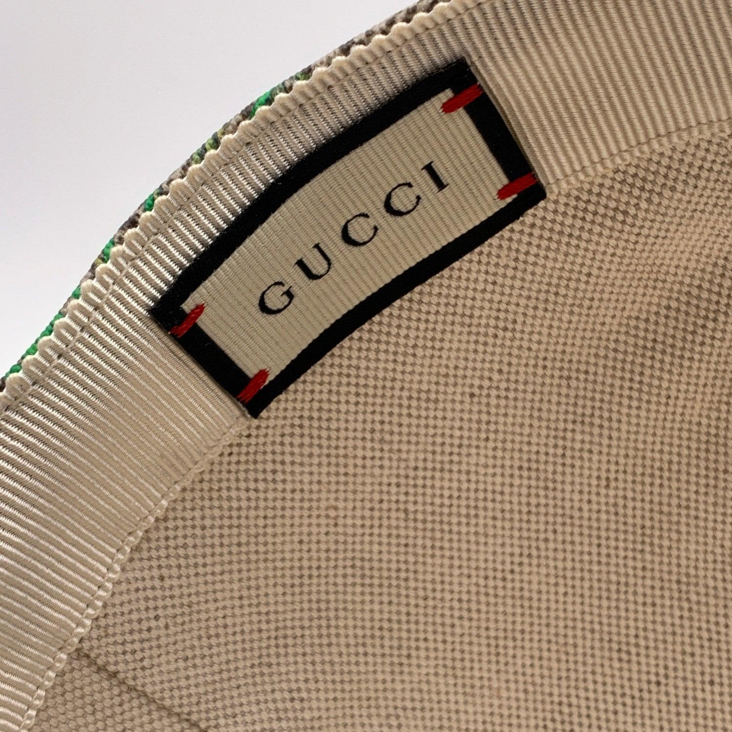 Noir Gucci - Chapeau de baseball en toile imprimée GG Flora avec bordure rouge - Taille M