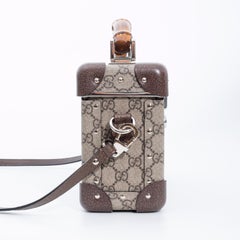 Gucci Monogram GG Globe Trotter Bamboo Vanity Case Bag