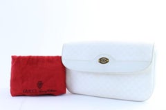 Gucci Monogram Gg Logo Interlocking 6gr0314 White Coated Canvas Clutch