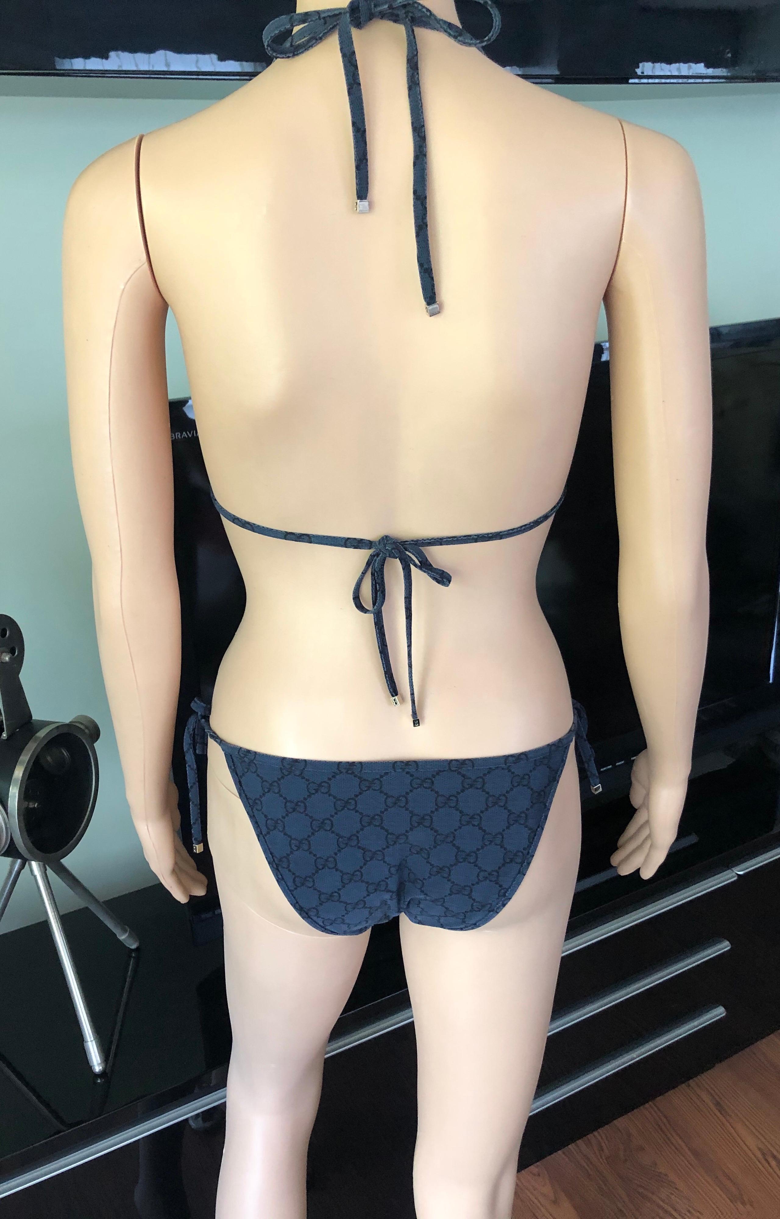 Gucci Monogram GG Logo Zweiteiliges Bikini-Set Bademode im Zustand „Gut“ in Naples, FL