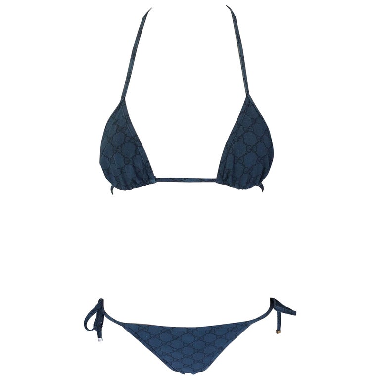 Gucci Monogram GG Logo Two-Piece Bikini Set Swimwear For Sale at 1stDibs | gucci  bikini set, gucci bikini monogram, gucci swimwear